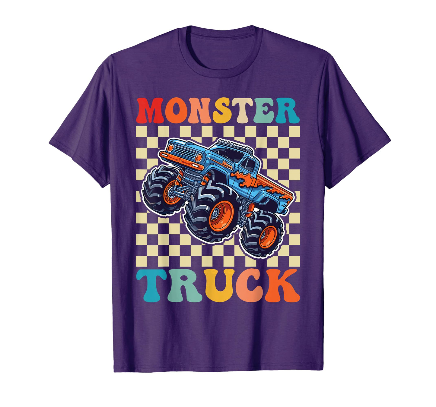 Monster Truck for Toddlers, Kids Monster Truck Retro Vintage T-Shirt