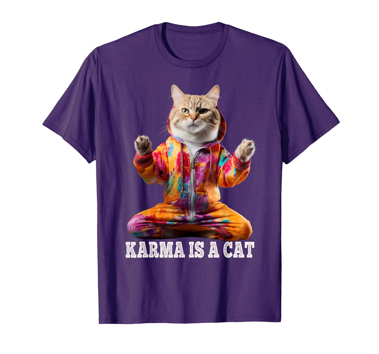 Cats , Karma is a cat, Yoga sports cat Men Women Kids T-Shirt