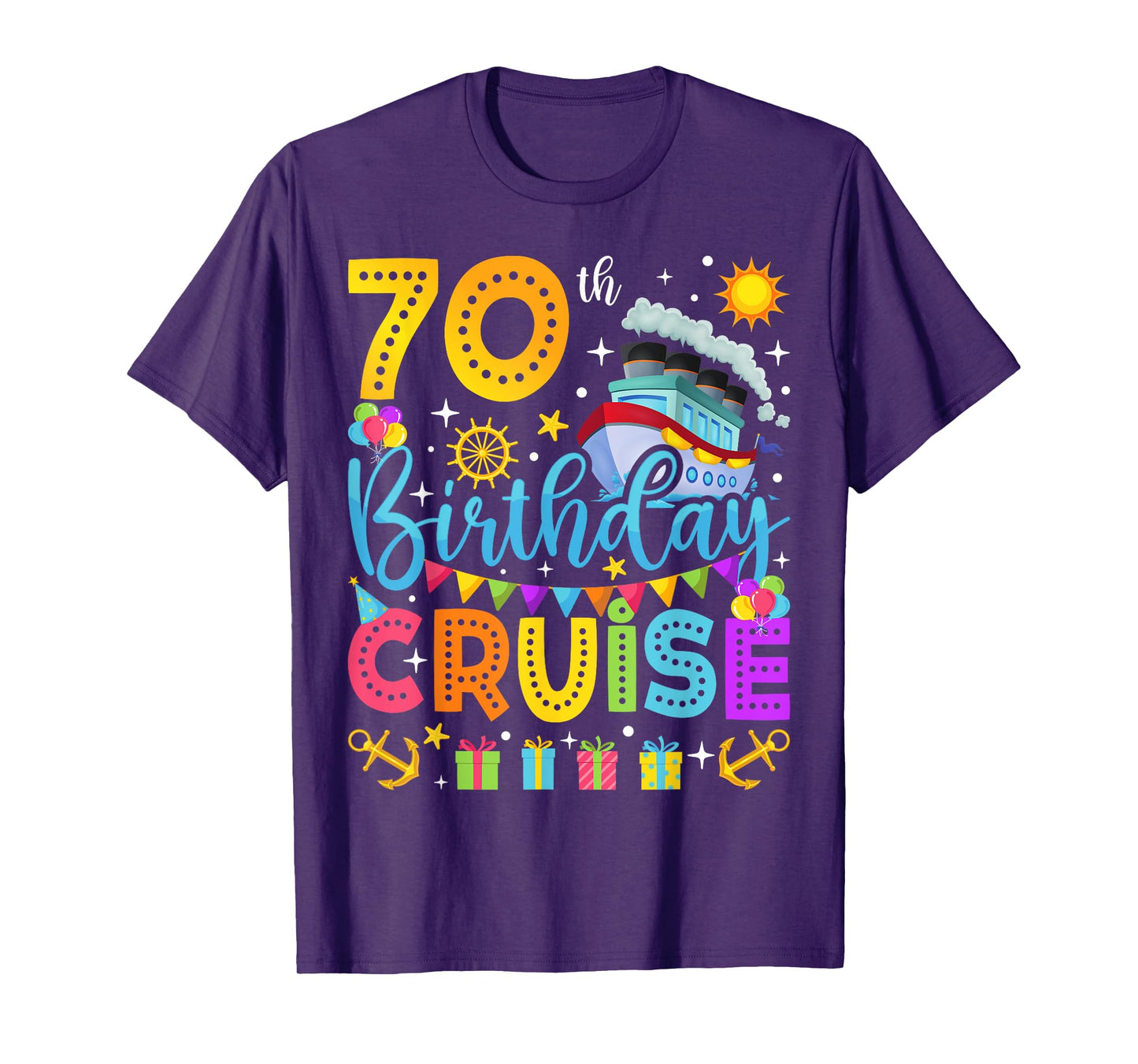 70th Birthday Cruise Cruising Lover 70 Years Old Bday Party T-Shirt