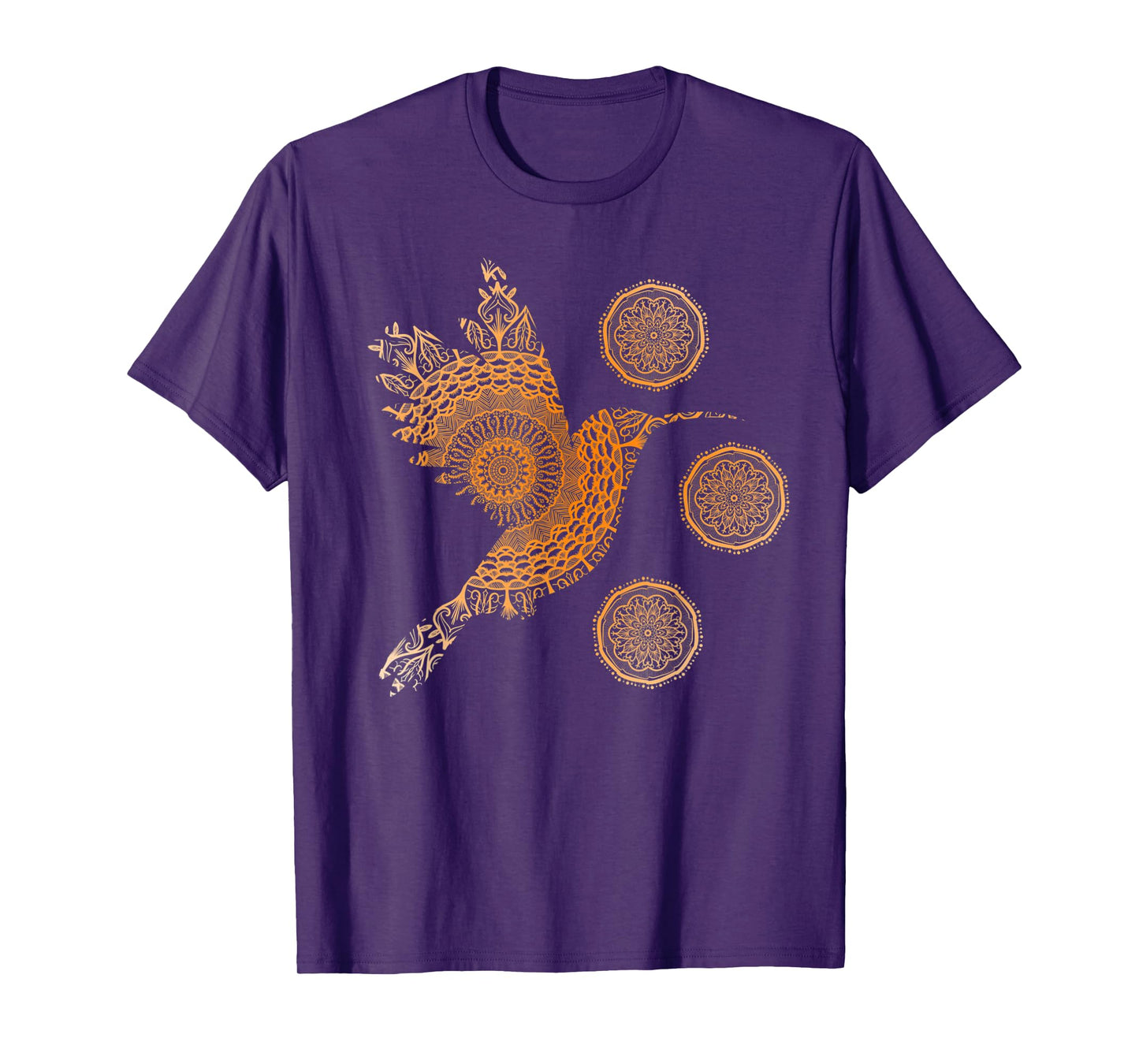 Sacred Mandala Hummingbird Nature Fractal Geometry T-Shirt