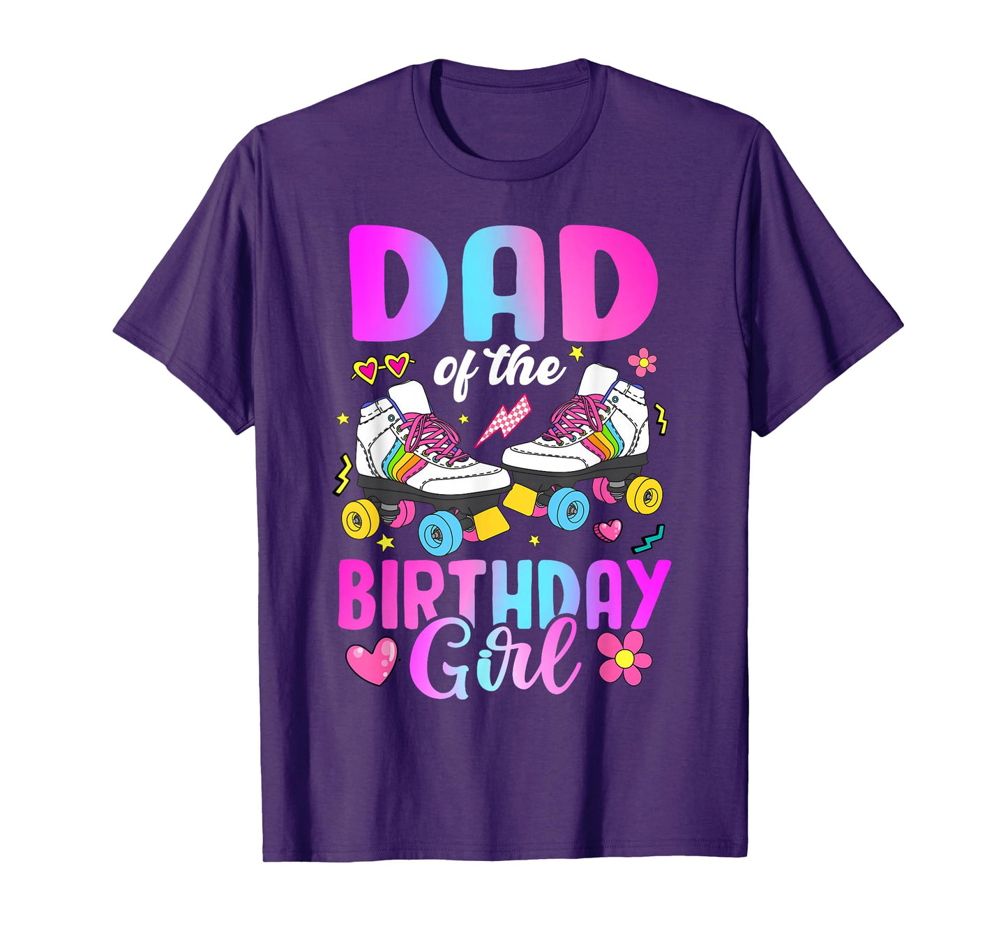 Dad Of The Birthday Girl Rolling Skate Bday Family T-Shirt