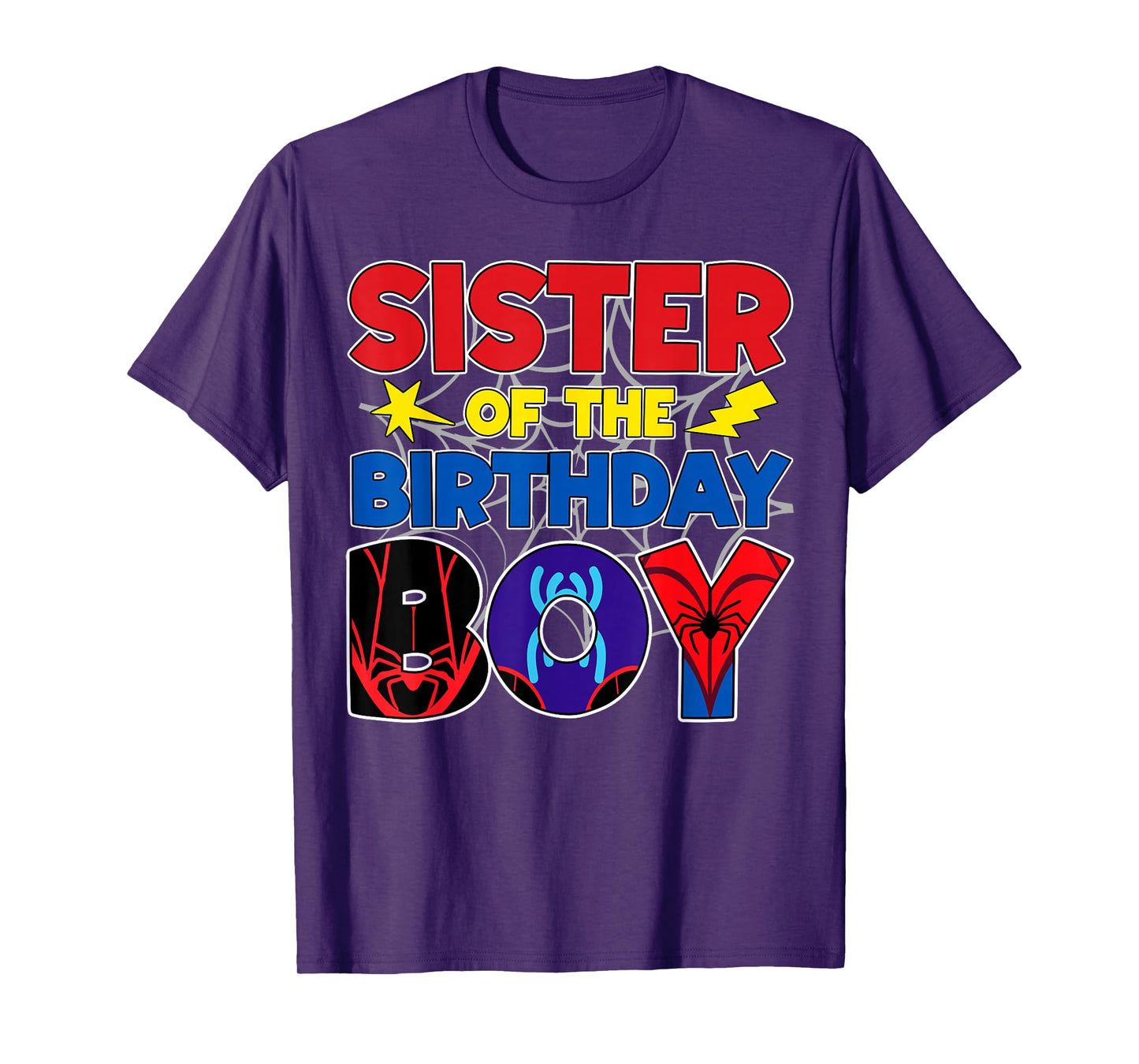 Sister Of The Birthday Boy Matching Spider Family Birthday T-Shirt