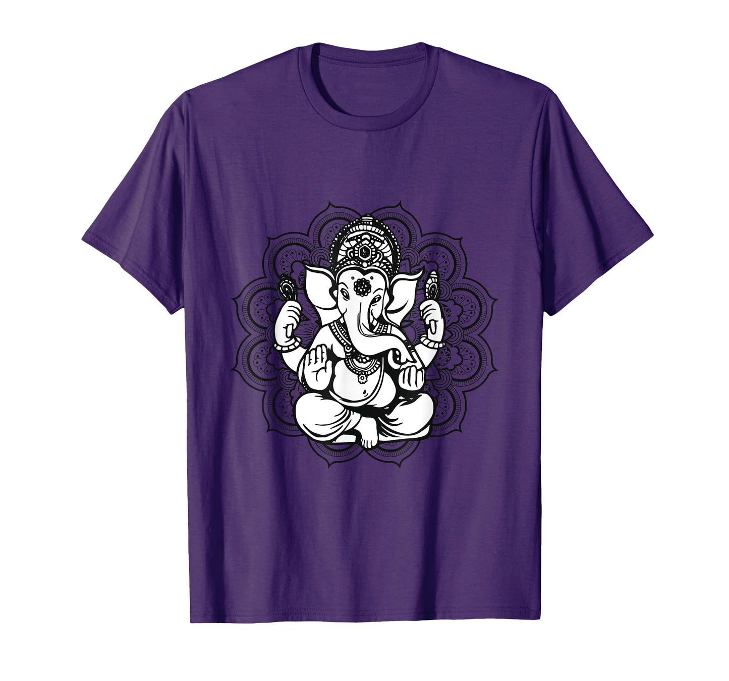 Yoga Mandala Elephant Ganesha Tribal Ornaments Chakra Hindu T-Shirt