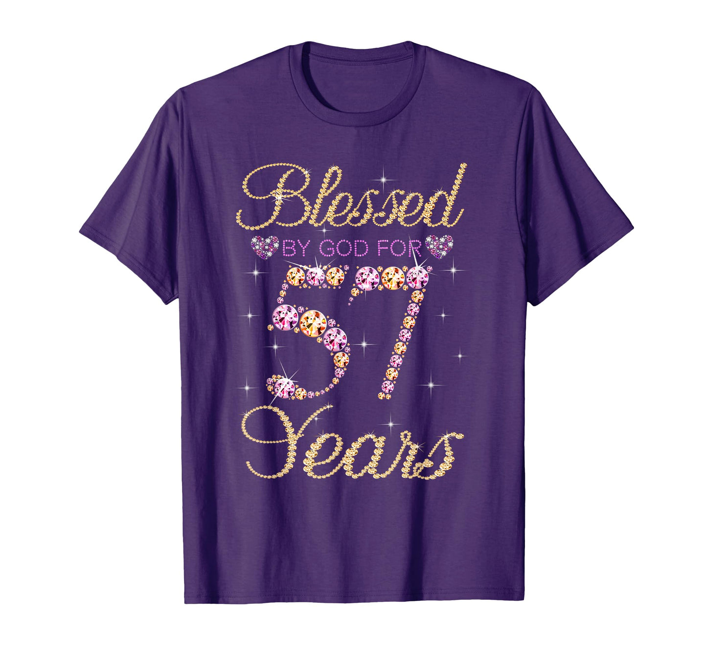 Blessed By God For 57 Years Funny 57th Birthday Women T-Shirt