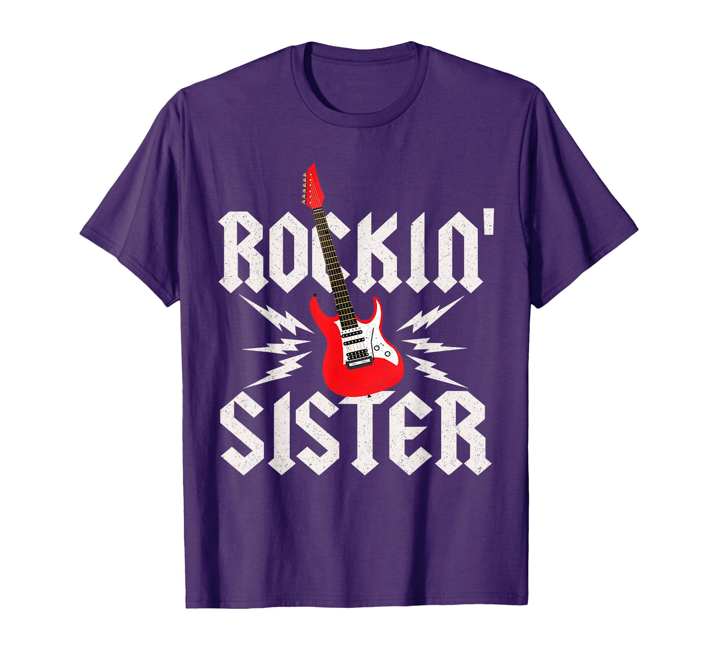 Sister Rockin One Birthday Family Matching Rock Guitar T-Shirt