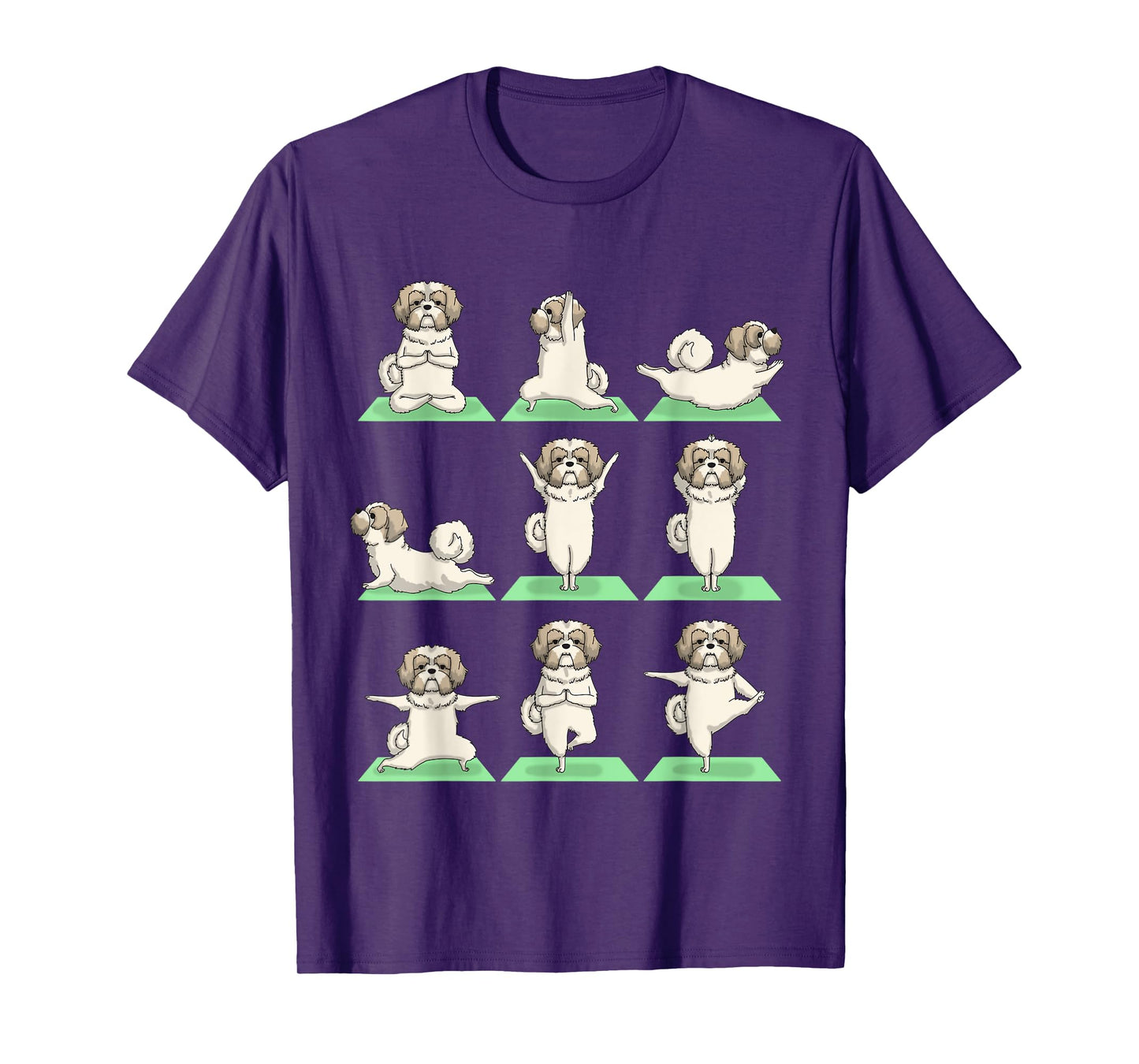 Shih Tzu Dog Yoga Pose Zen Cute Workout Exercise Yogi Funny T-Shirt