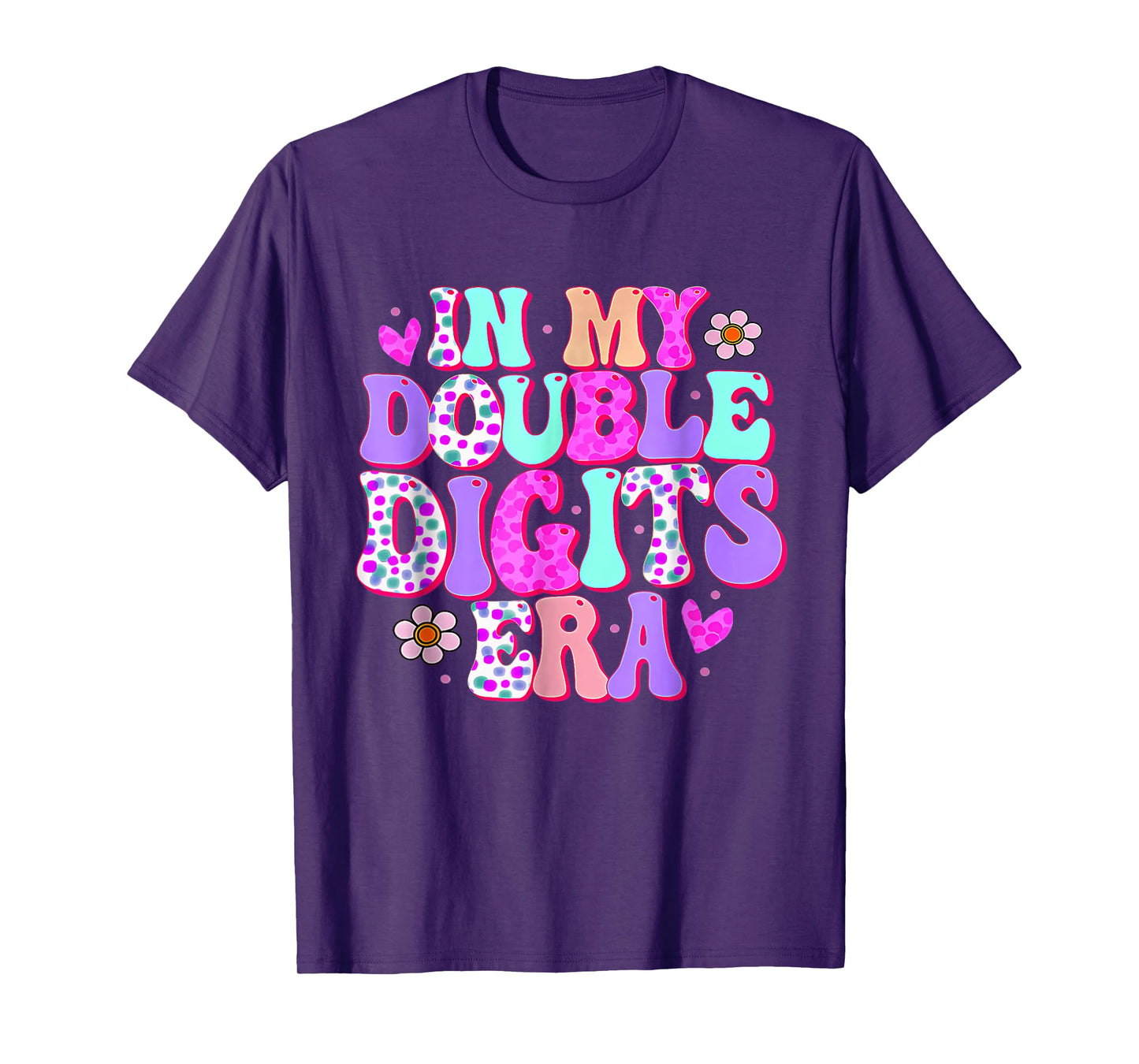 In My Double Digits Era 10 Year Old Gift Birthday Girl Retro T-Shirt
