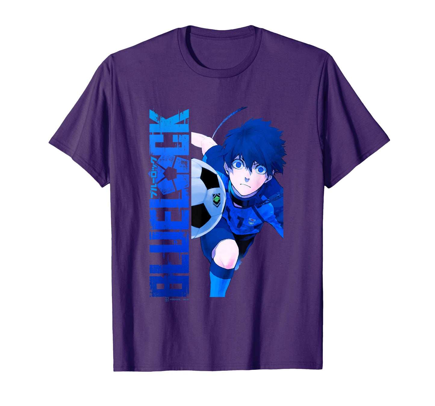 Blue Lock Blue Soccer Ball Split Panels T-Shirt