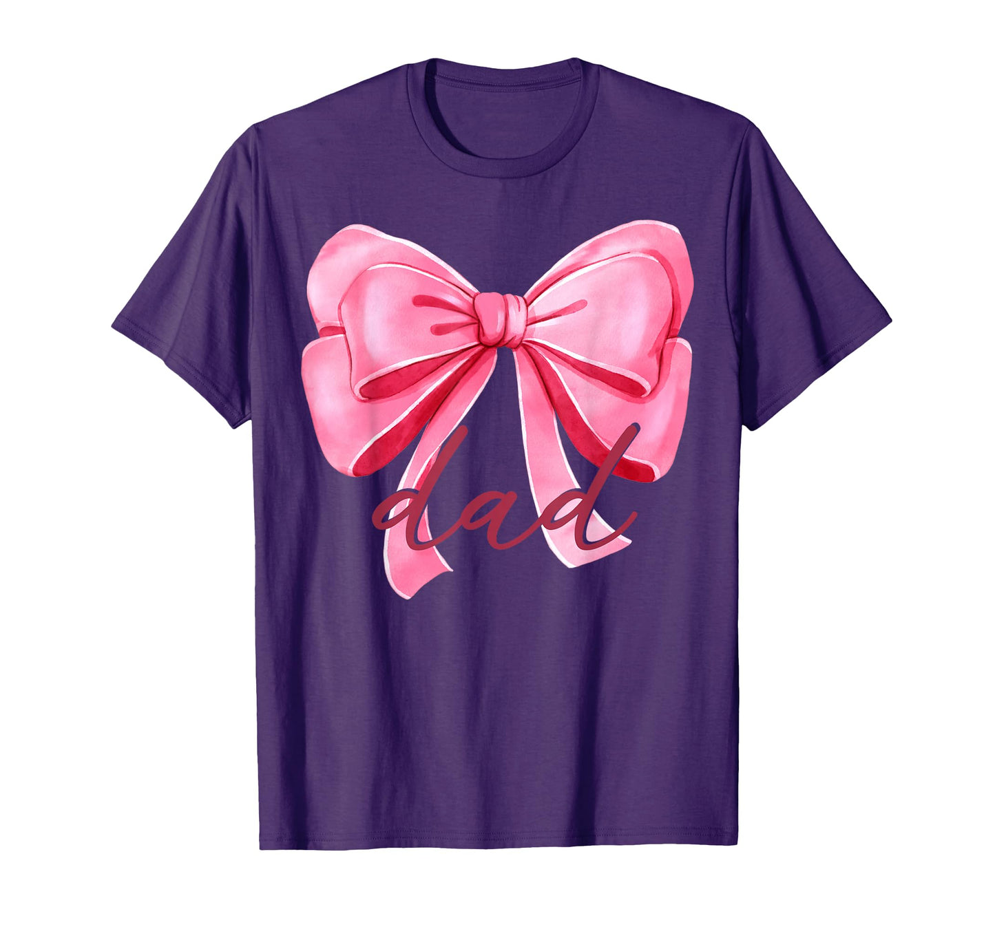 Dad Pink Bow Birthday Baby Shower Family Pink Ribbon T-Shirt