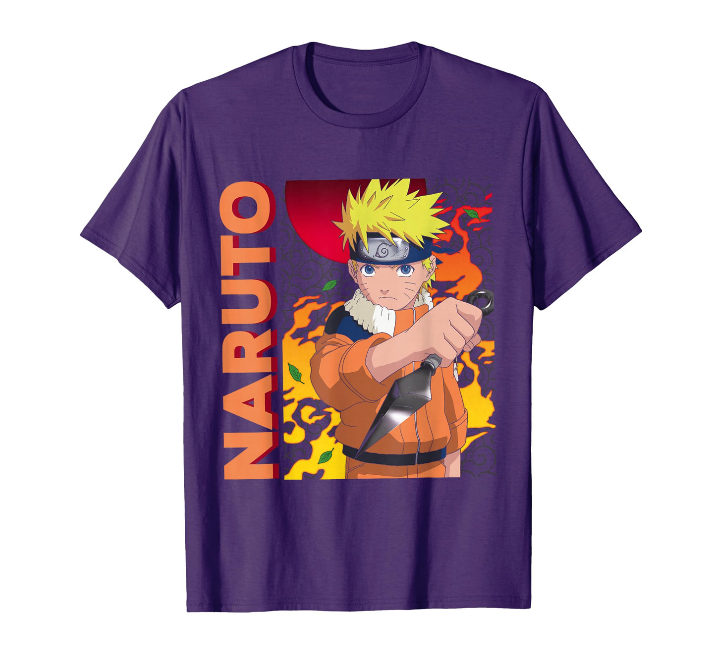 Naruto Main Character On Elemental Background T-Shirt