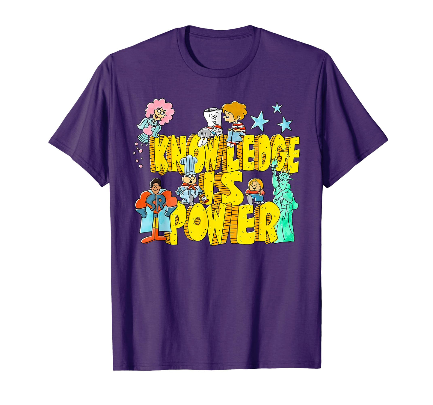 Knowledge Is Power Womens Graphic Kids Humor Teacher Gift T-Shirt