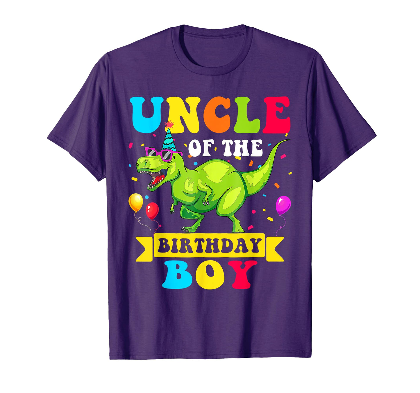 Uncle of the Birthday Boy T-Shirt Dinosaur Raptor Funny T-Shirt