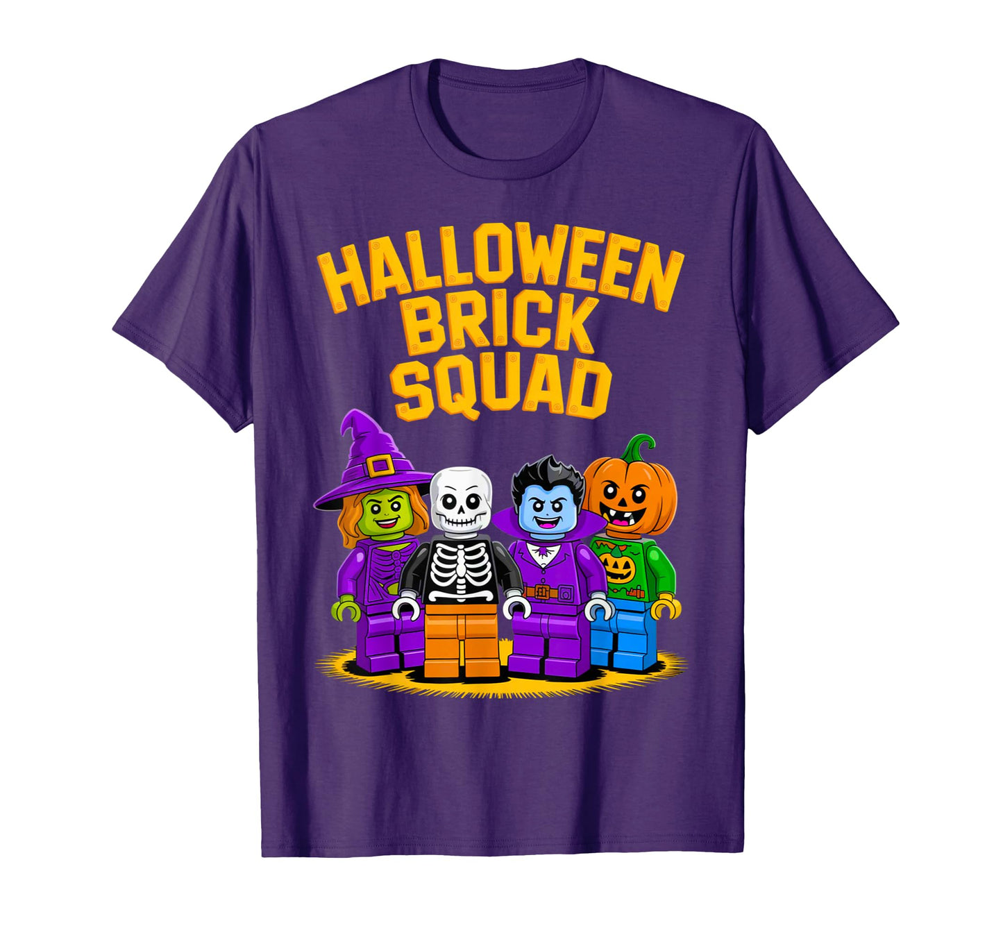 Halloween Brick Squad Costume Master Builder Blocks Building T-Shirt