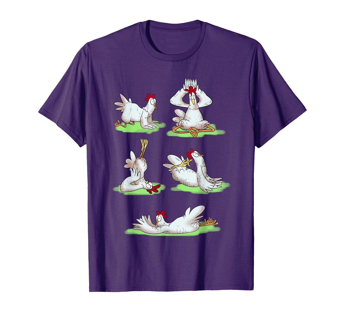 Funny Chicken Yoga Figures T-Shirt