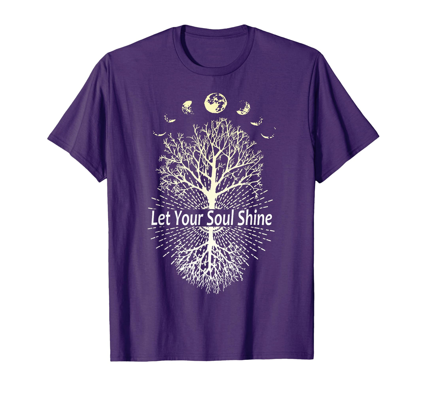 Phases of the Moon Let Your Soul Shine Tree T-Shirt