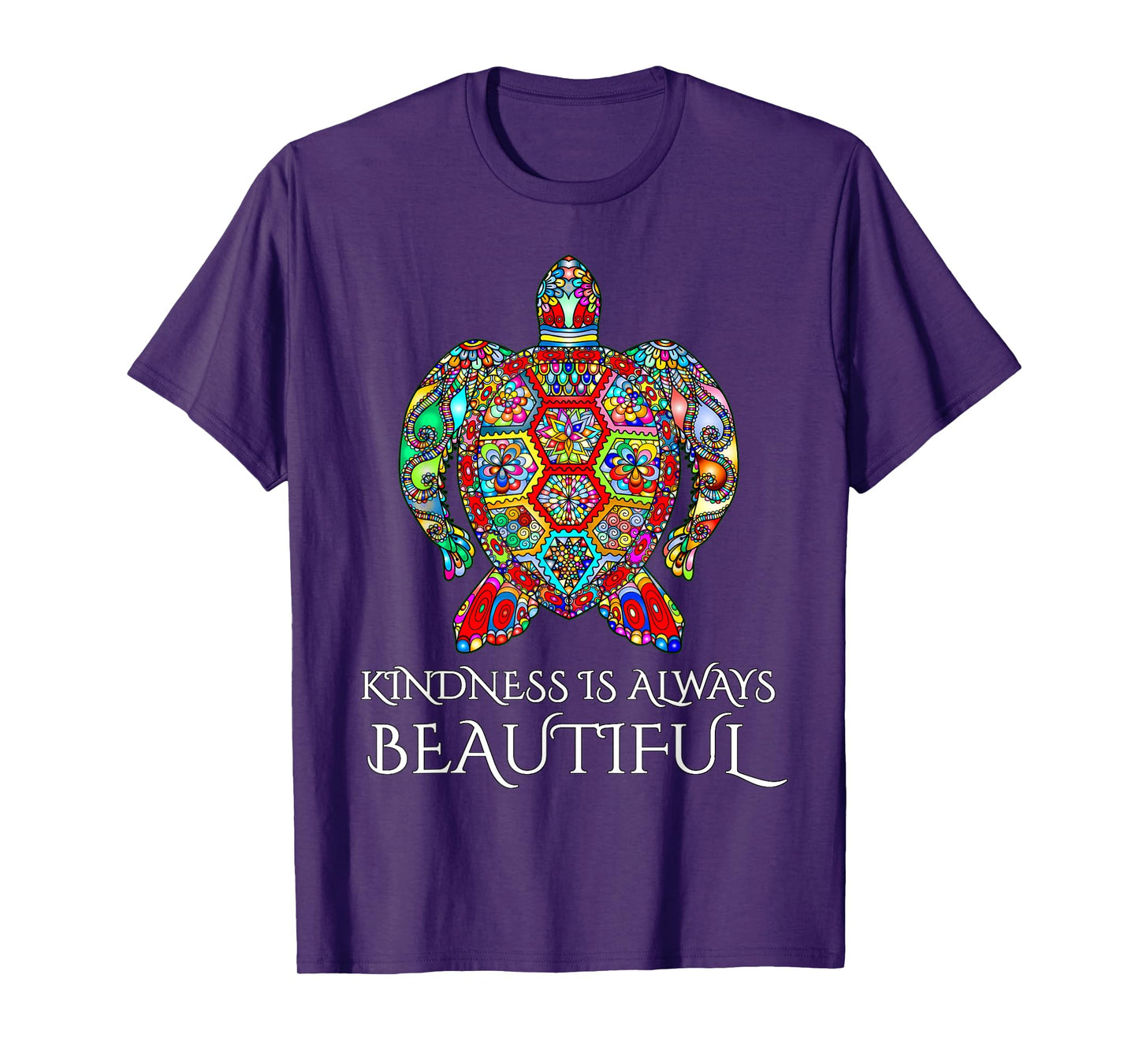 Sea Turtle Mandala Vibrant Art Ocean Life Kindness T-Shirt T-Shirt
