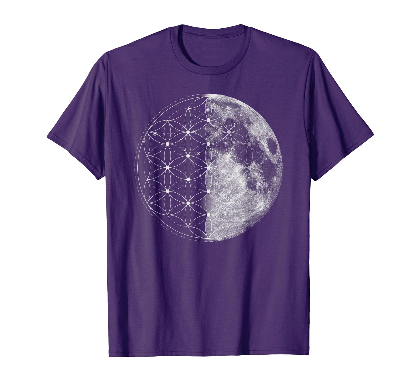 The Dharma Store - Flower of Life Moon - Sacred Geometry T-Shirt