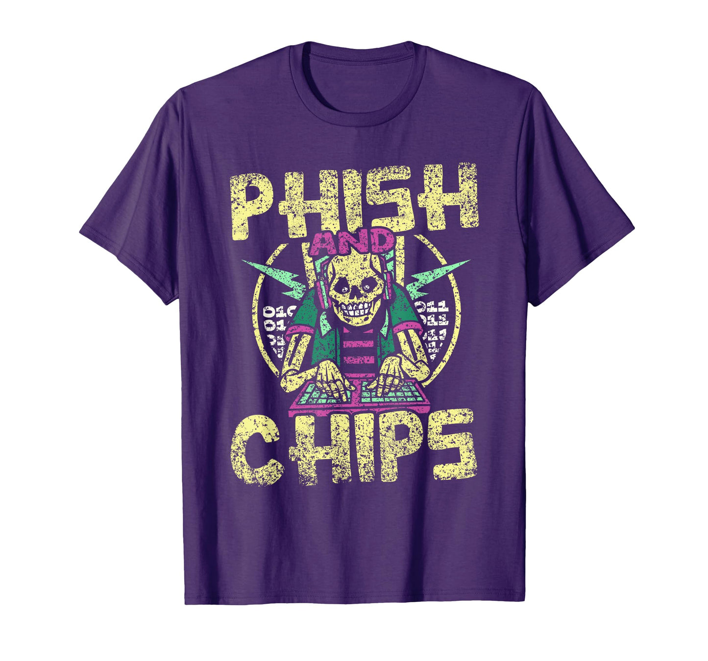 Phish And Chips Hacking Hack It Computer Hacker T-Shirt