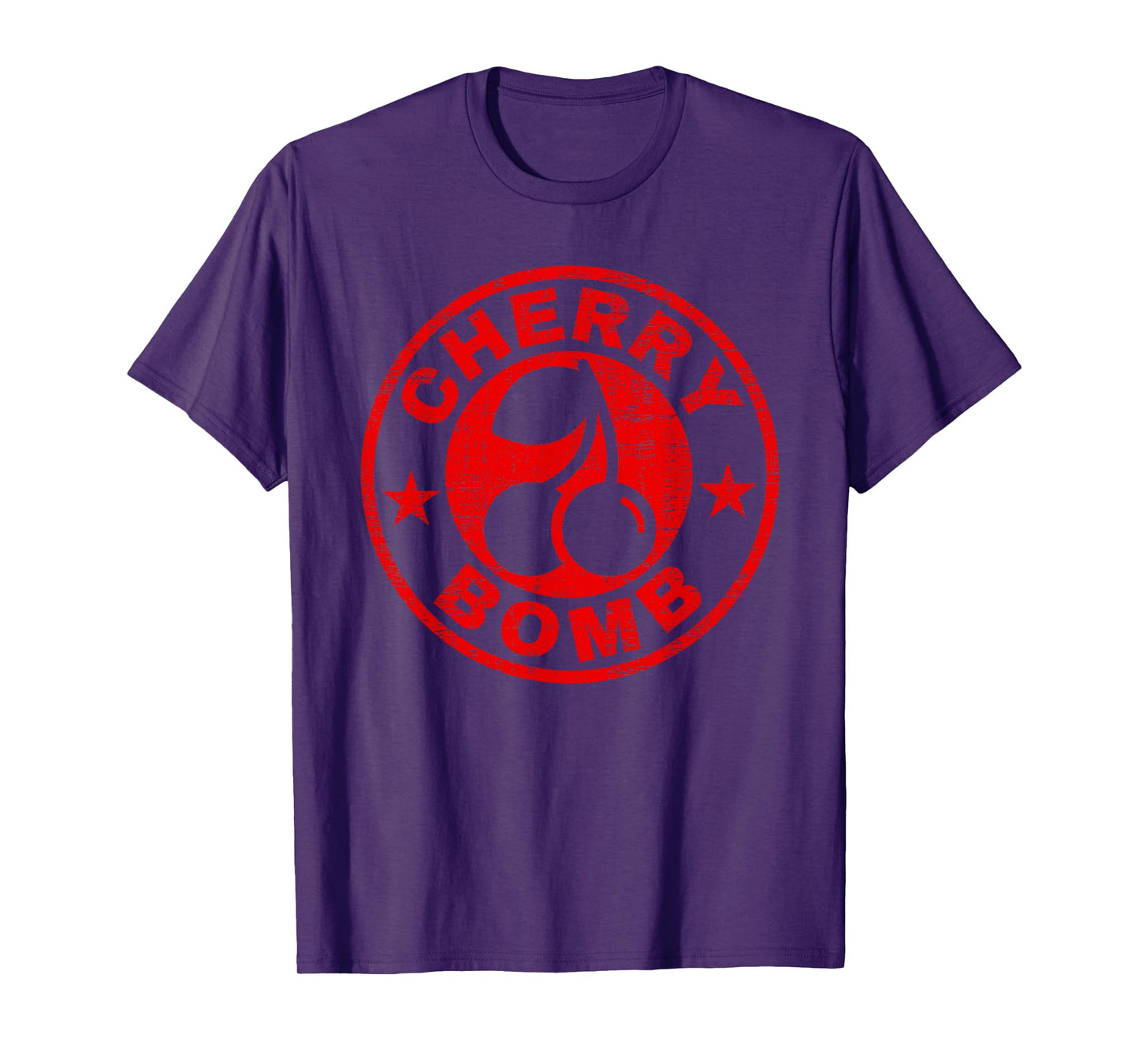 Cherry Bomb Retro Cherries Design Distressed T-Shirt