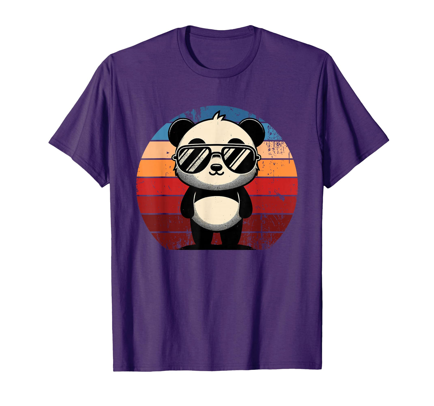 Retro Panda in Sunglasses BBQ Pool Party Funny Panda T-Shirt