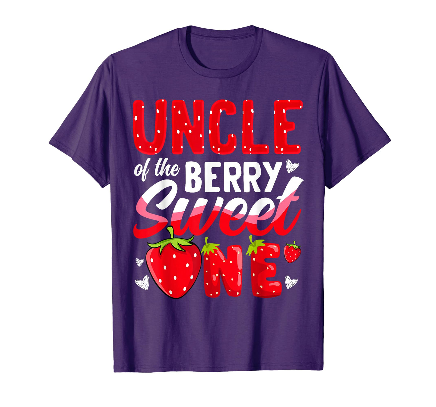 Uncle Of The Berry Sweet One Strawberry 1st Birthday T-Shirt