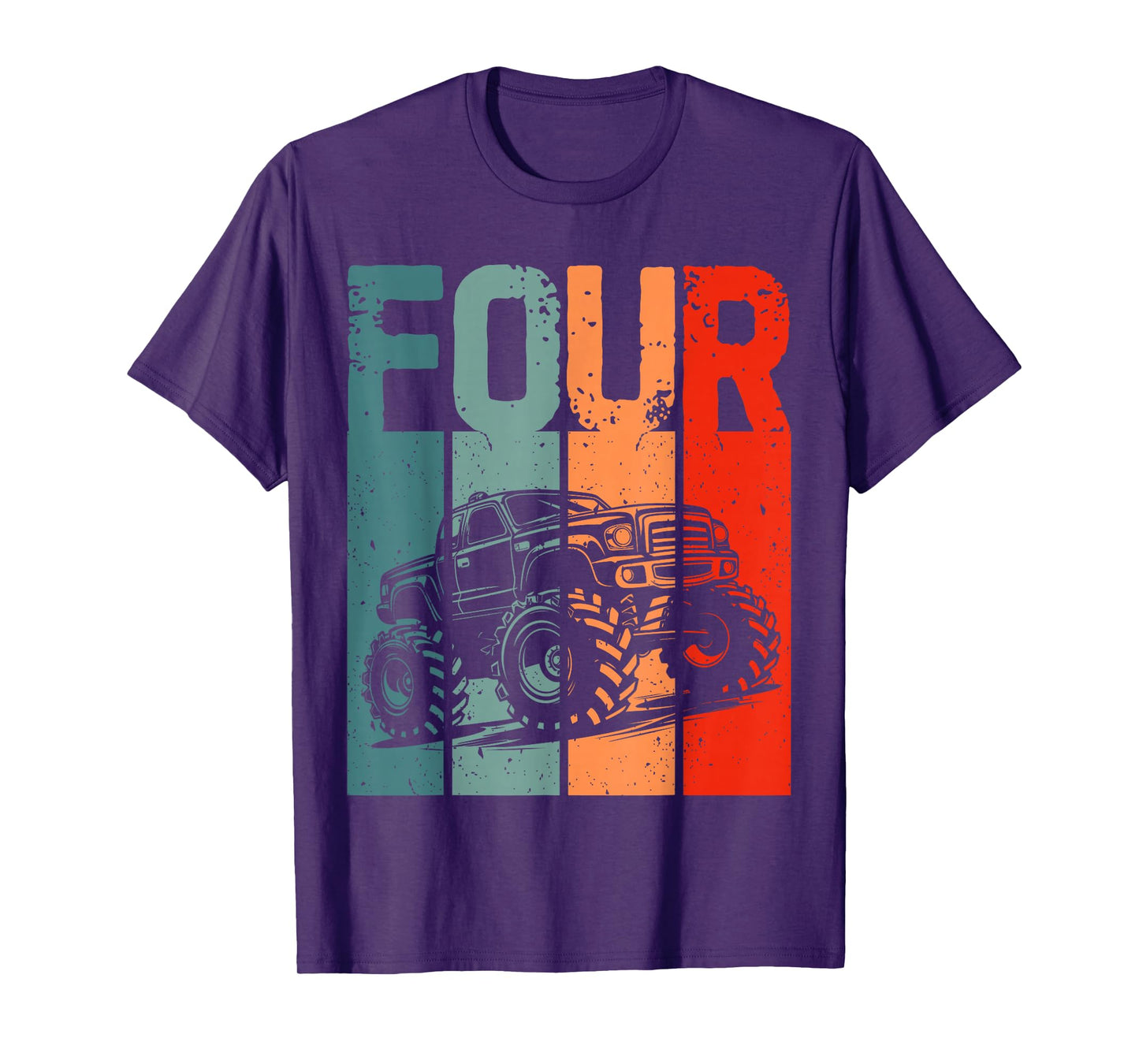 Kids I'm 4 This Is How I Roll Monster Truck 4th Birthday Boy T-Shirt