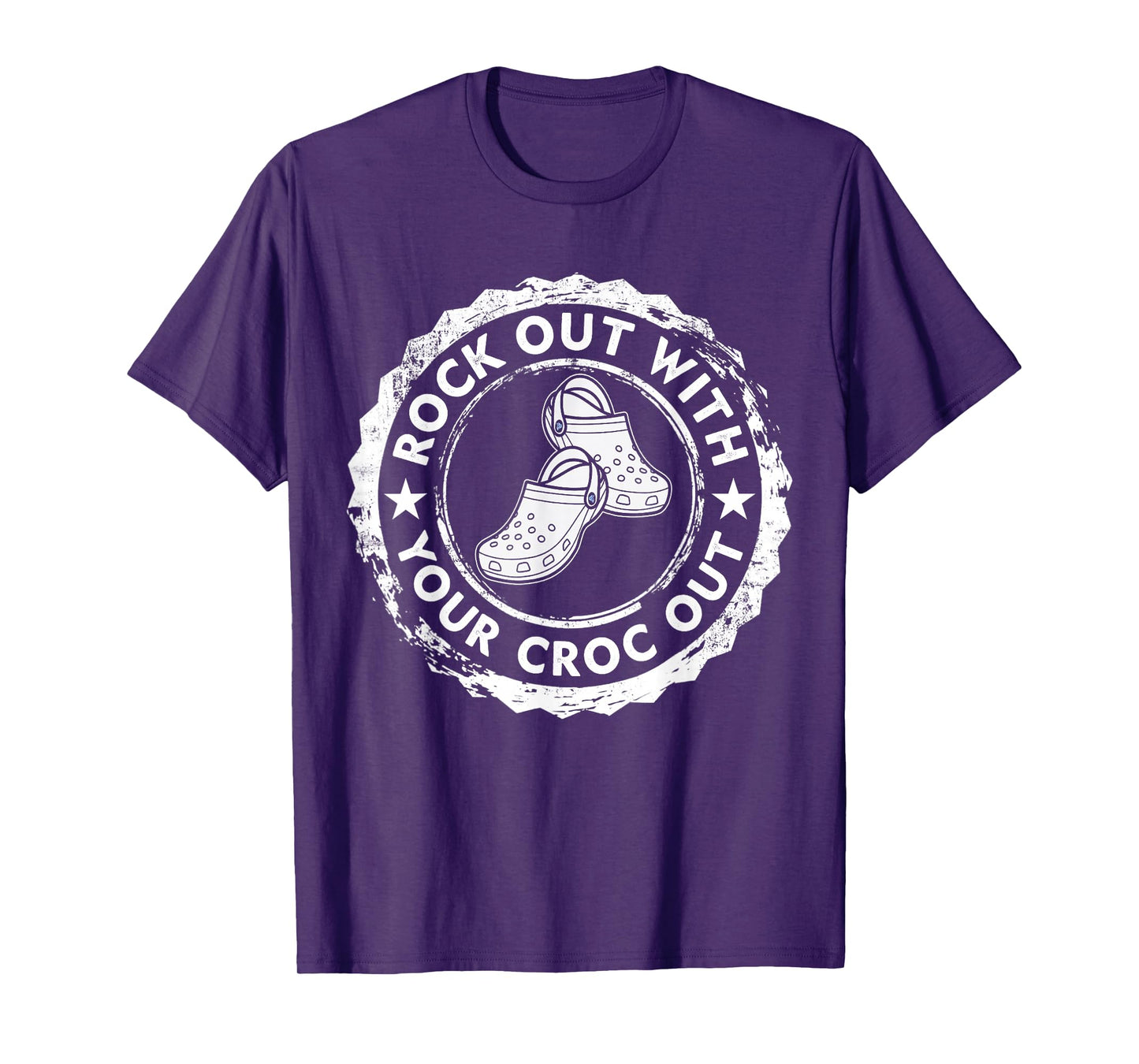 Distressed Retro Rock Out With Your Croc Out Nurse Tee T-Shirt
