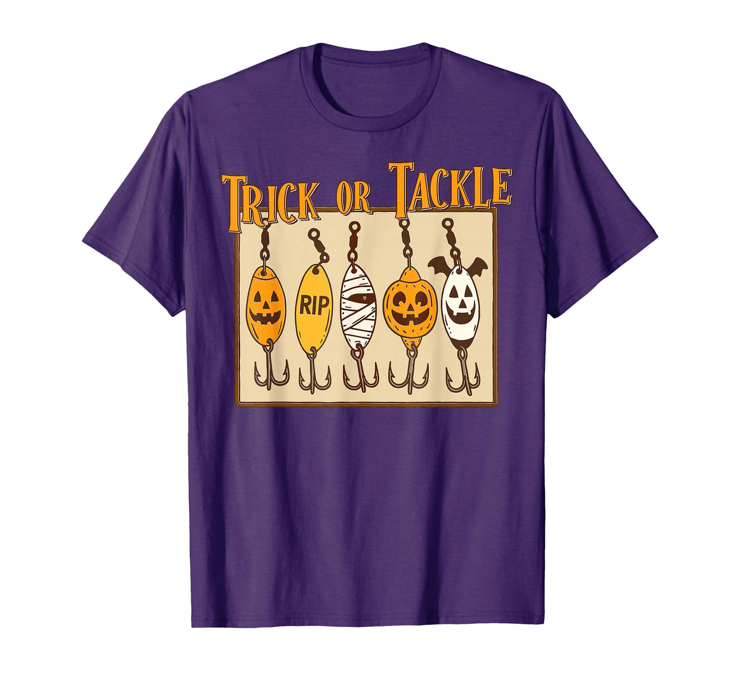 Trick or Tackle Halloween Funny Fishing Lures Spooky Angler T-Shirt