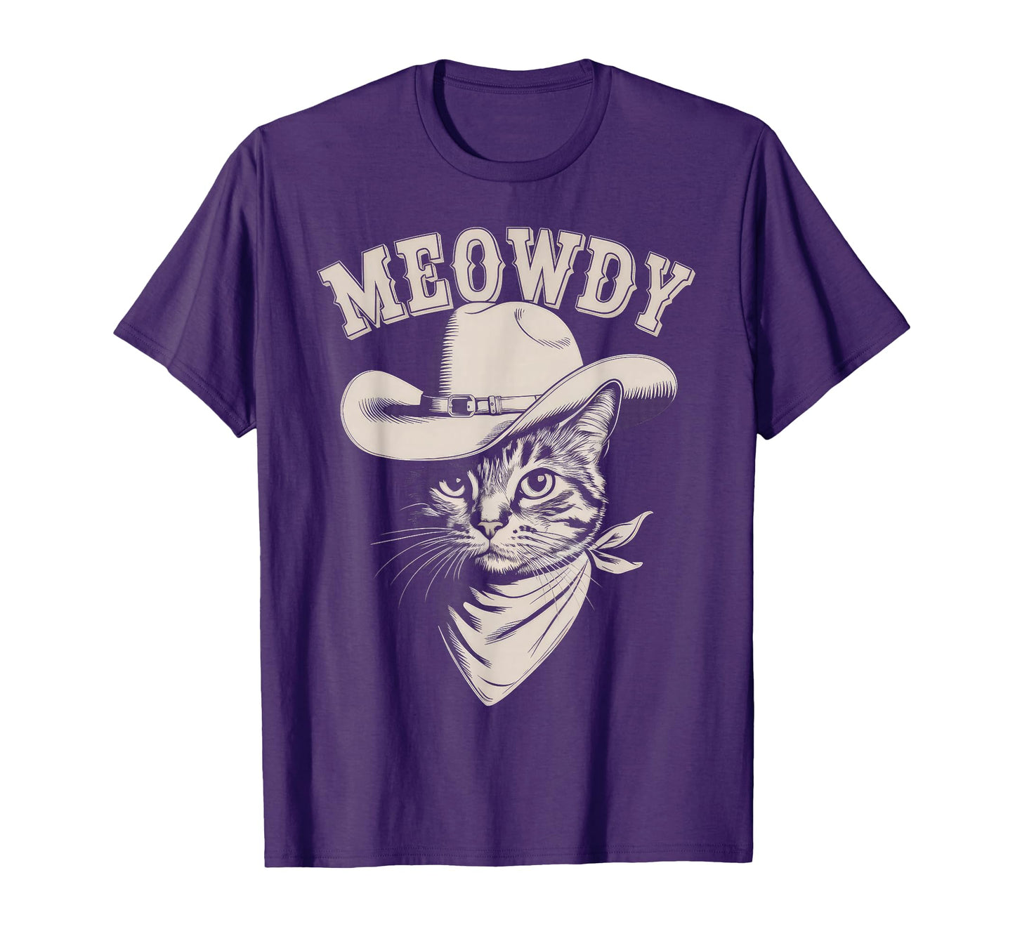 Meowdy Cat Funny Cowboy Western Graphic Cat Lady Cat Dad T-Shirt