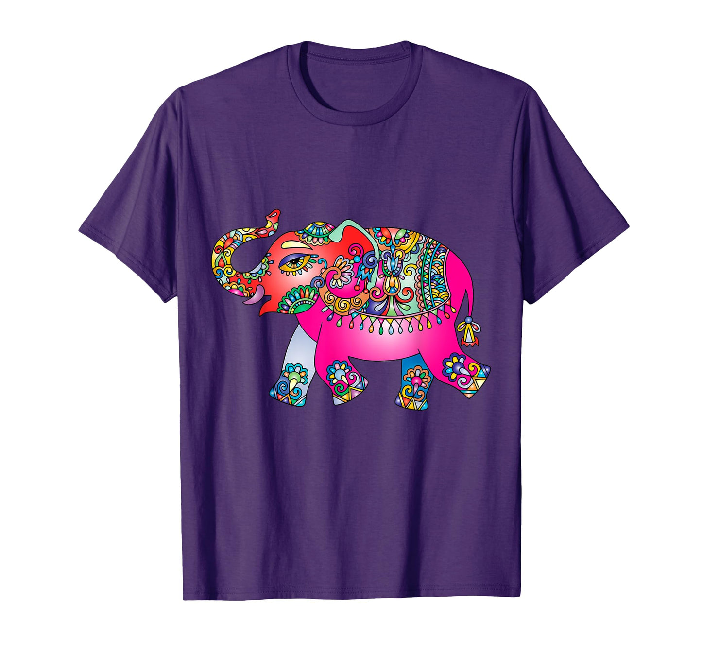 Colorful Indian Elephant Tribal - Mandala Art - Yoga Namaste T-Shirt