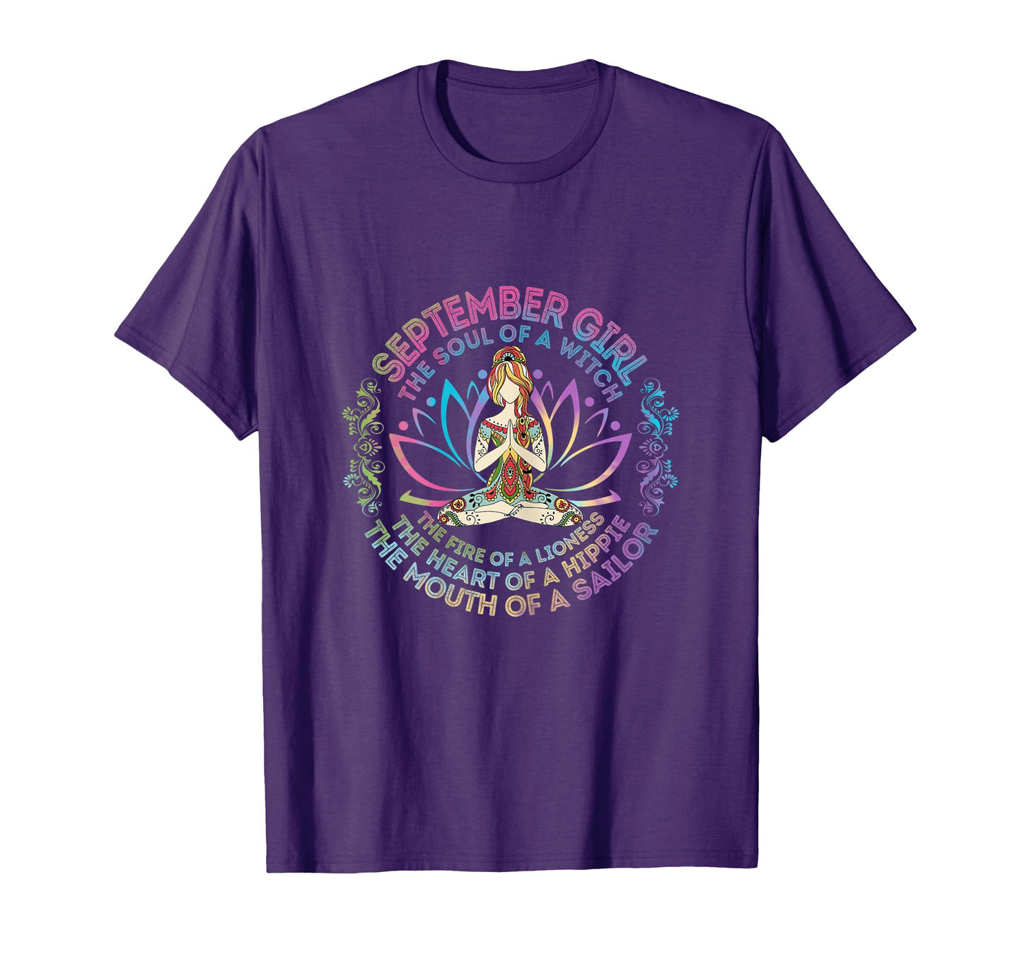 Womens September Girl The Soul Of A Witch Birthday Hippie Soul T-Shirt