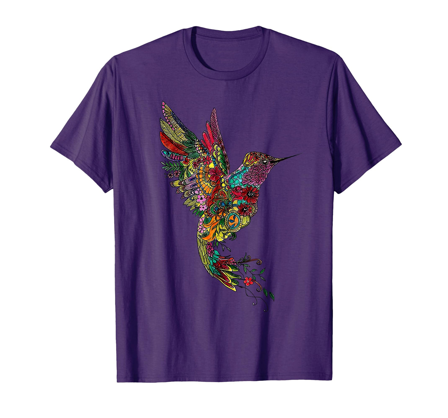 Mandala Hummingbird Graphic Yoga Art Spiritual Meditation T-Shirt