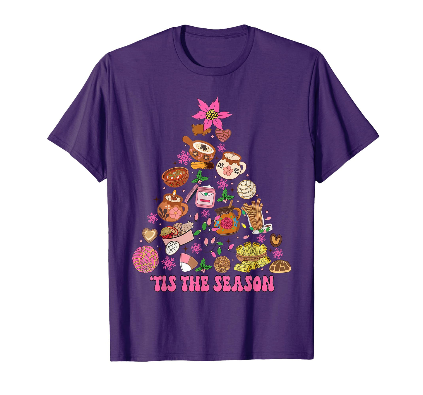 Tis The Season Mexican Christmas Tree Tamales Pan Dulce T-Shirt