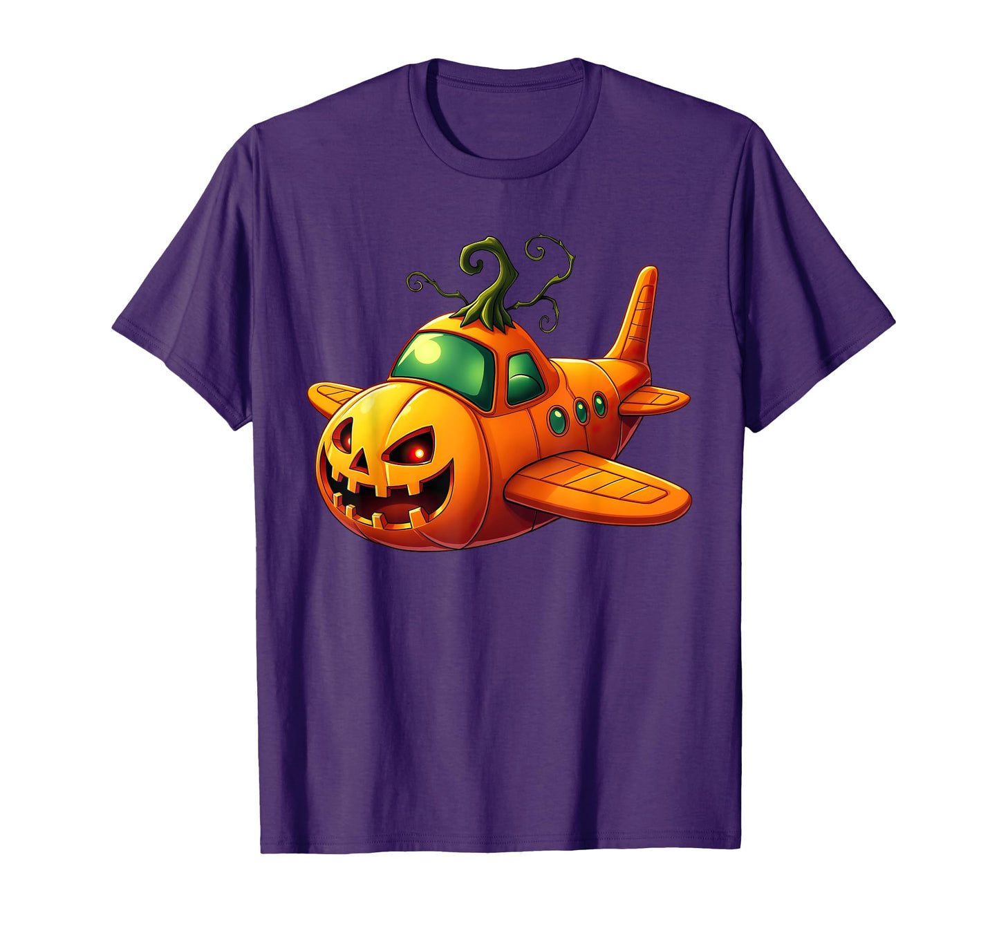 Funny Airplane Pumpkin Pilot Lovers Halloween Mens Boys Kids T-Shirt