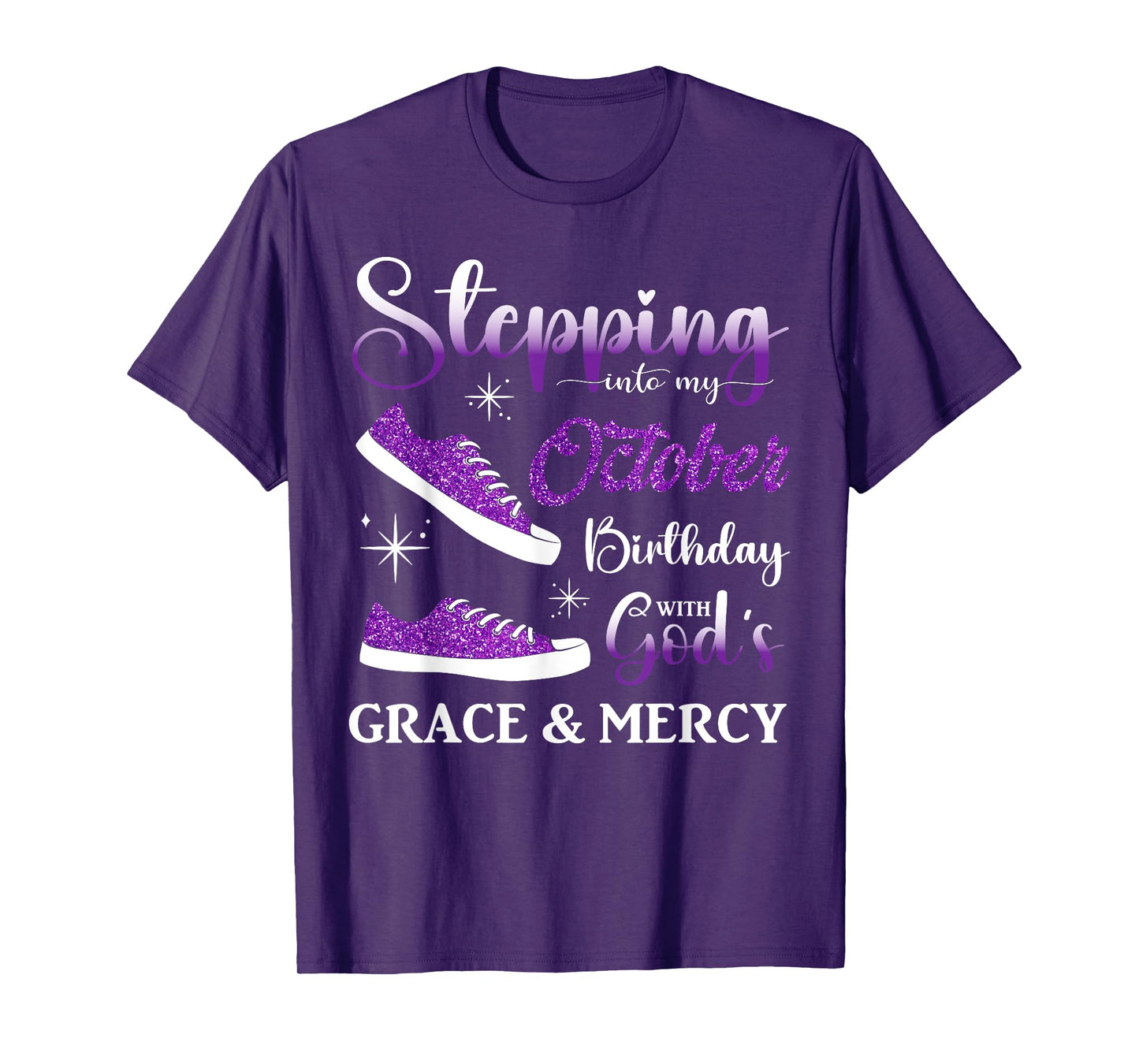 Stepping into My October Birthday Men Women Kids October BD T-Shirt