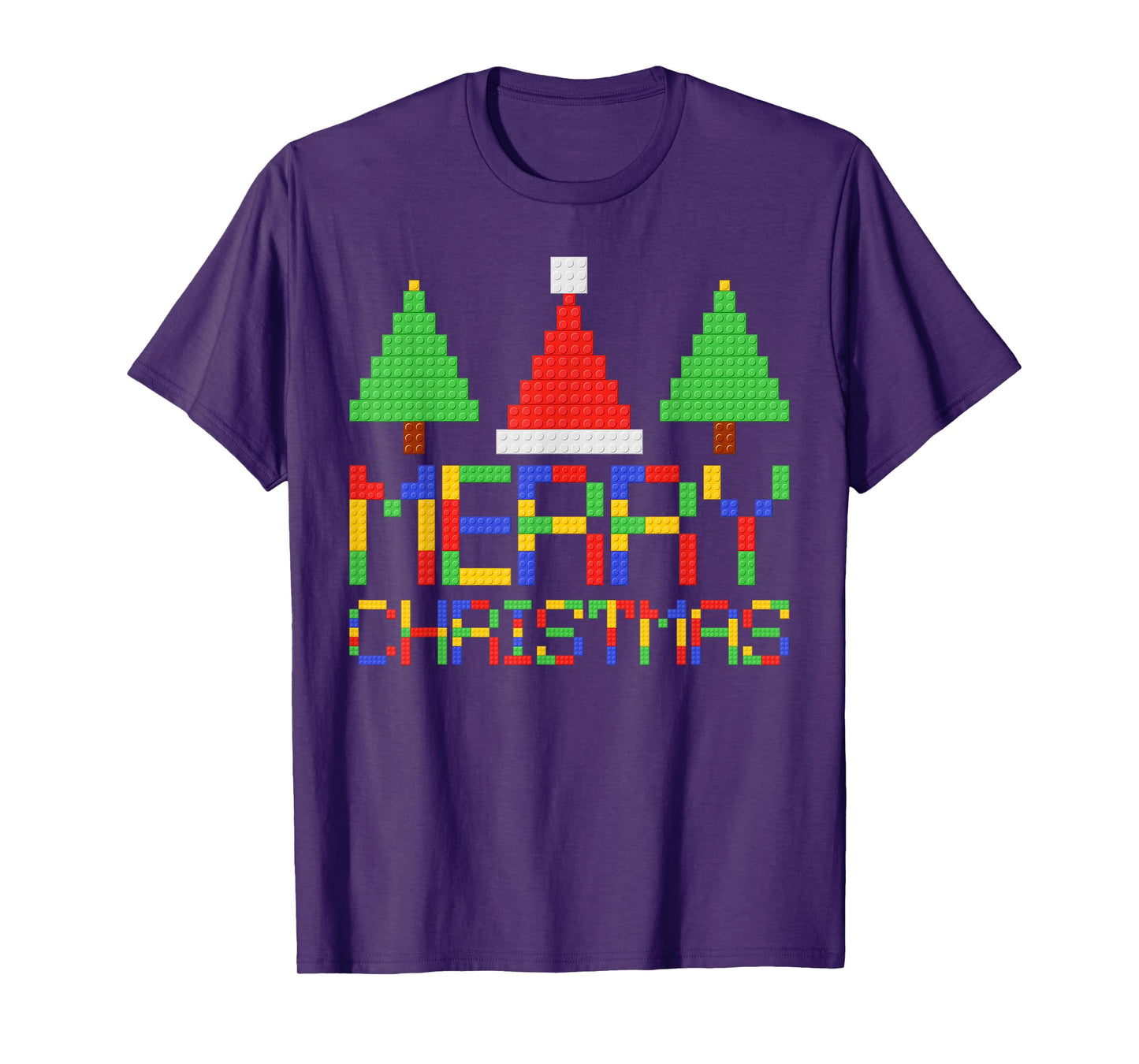 Merry Christmas Pajamas Blocks Building Lovers Boys Kids T-Shirt