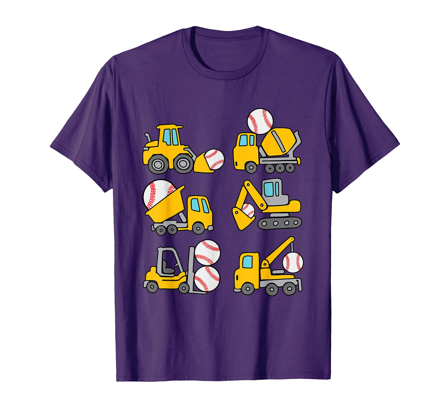 Baseball Diggers Kids Construction Trucks Toddler Boys T-Shirt