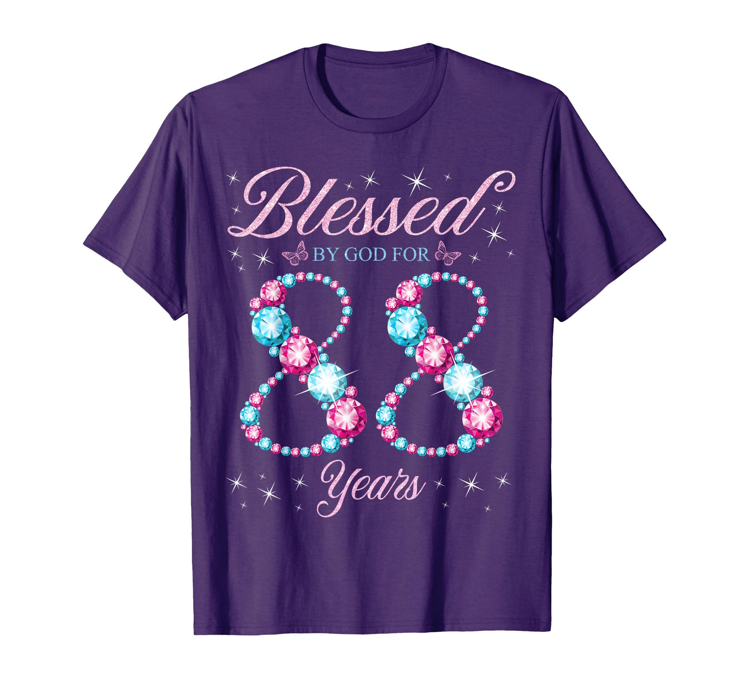 Blessed By God For 88 Years Old 88th Birthday Woman Queen T-Shirt