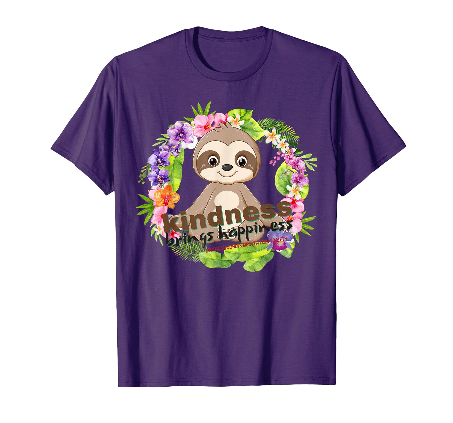 Zen Meditating Sloth Breathe Mindfulness Compassion Kindness T-Shirt