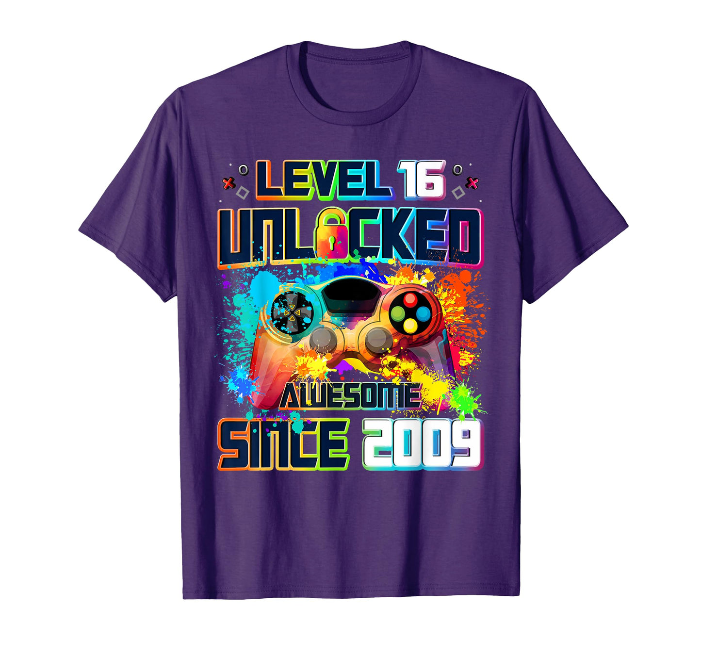 Level 16 Unlocked 16 Year Old Video Gamer 16th Birthday Gift T-Shirt