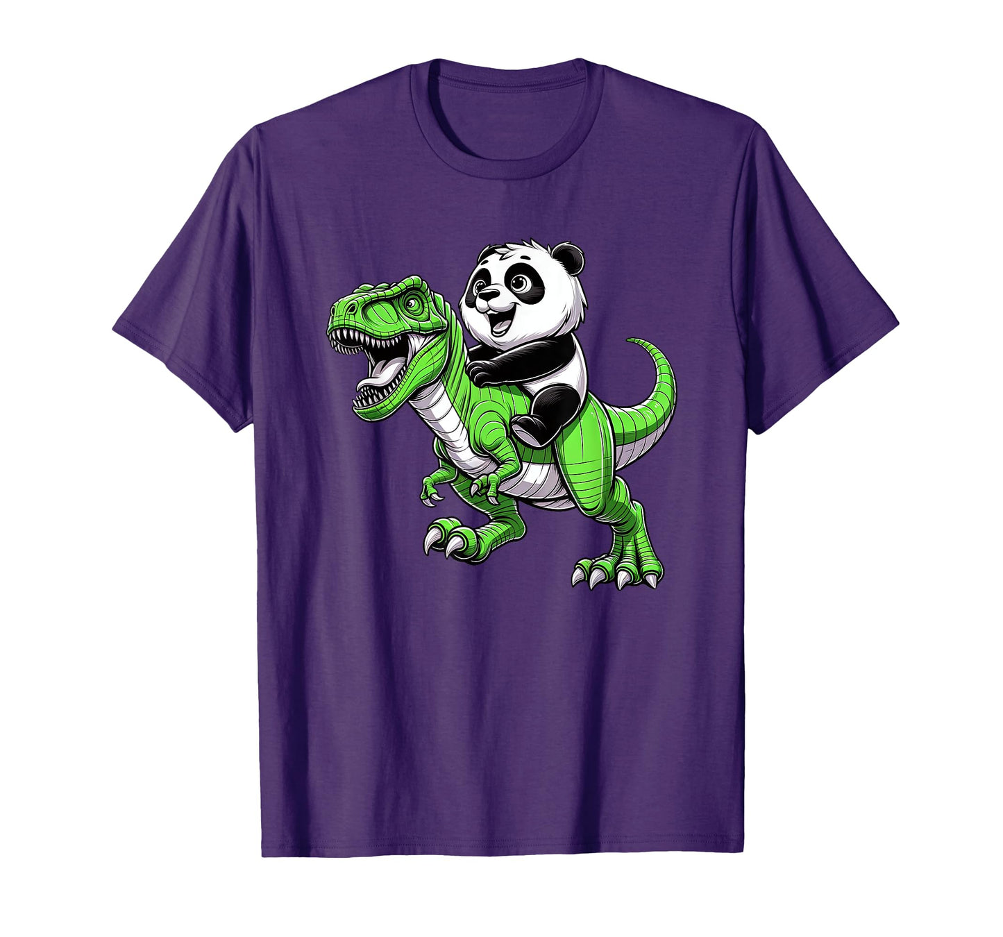 Cute T rex Panda Funny Riding Dinosaur Boys Girls Kids T-Shirt