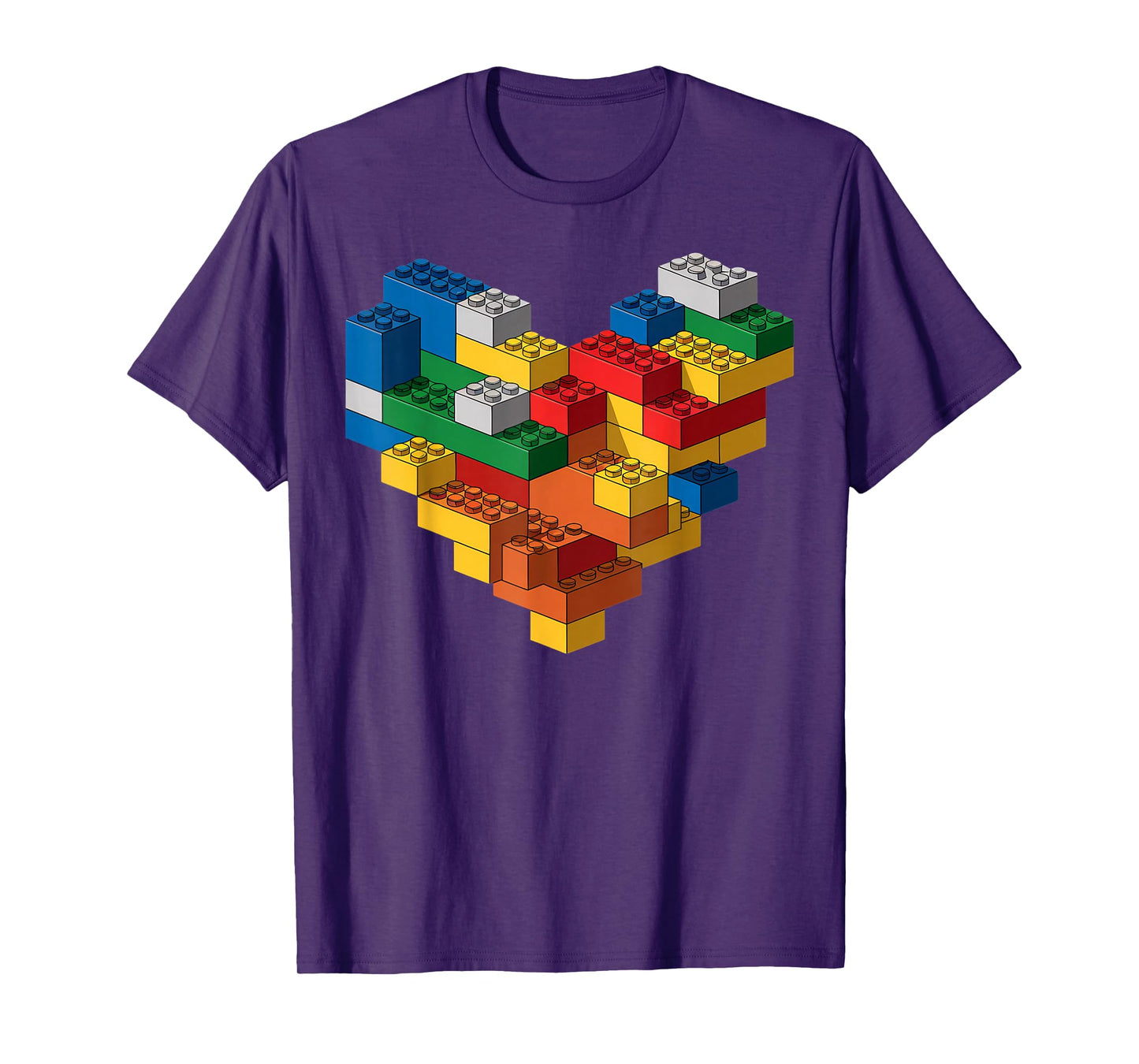 Kids Brick Builder Bricks Heart Building Blocks T-Shirt