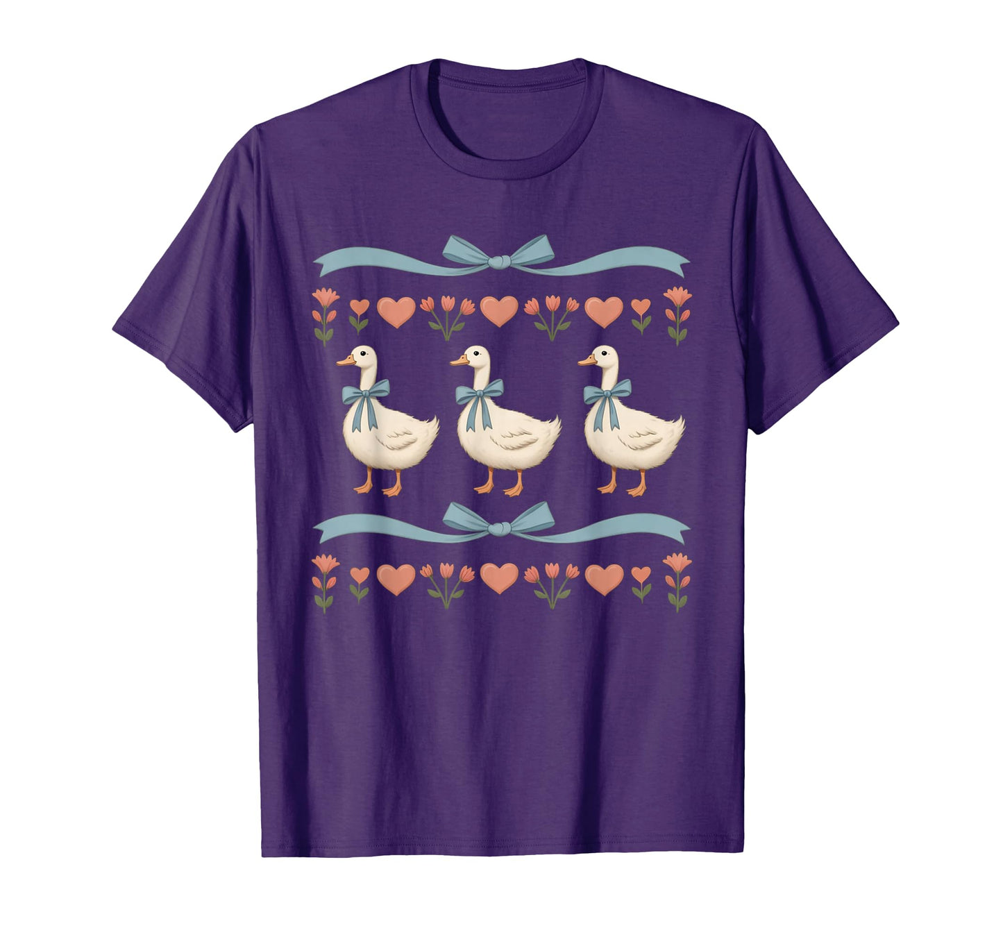 Vintage Goose 1980's Blue Ribbon Retro 80s Coquette Style T-Shirt