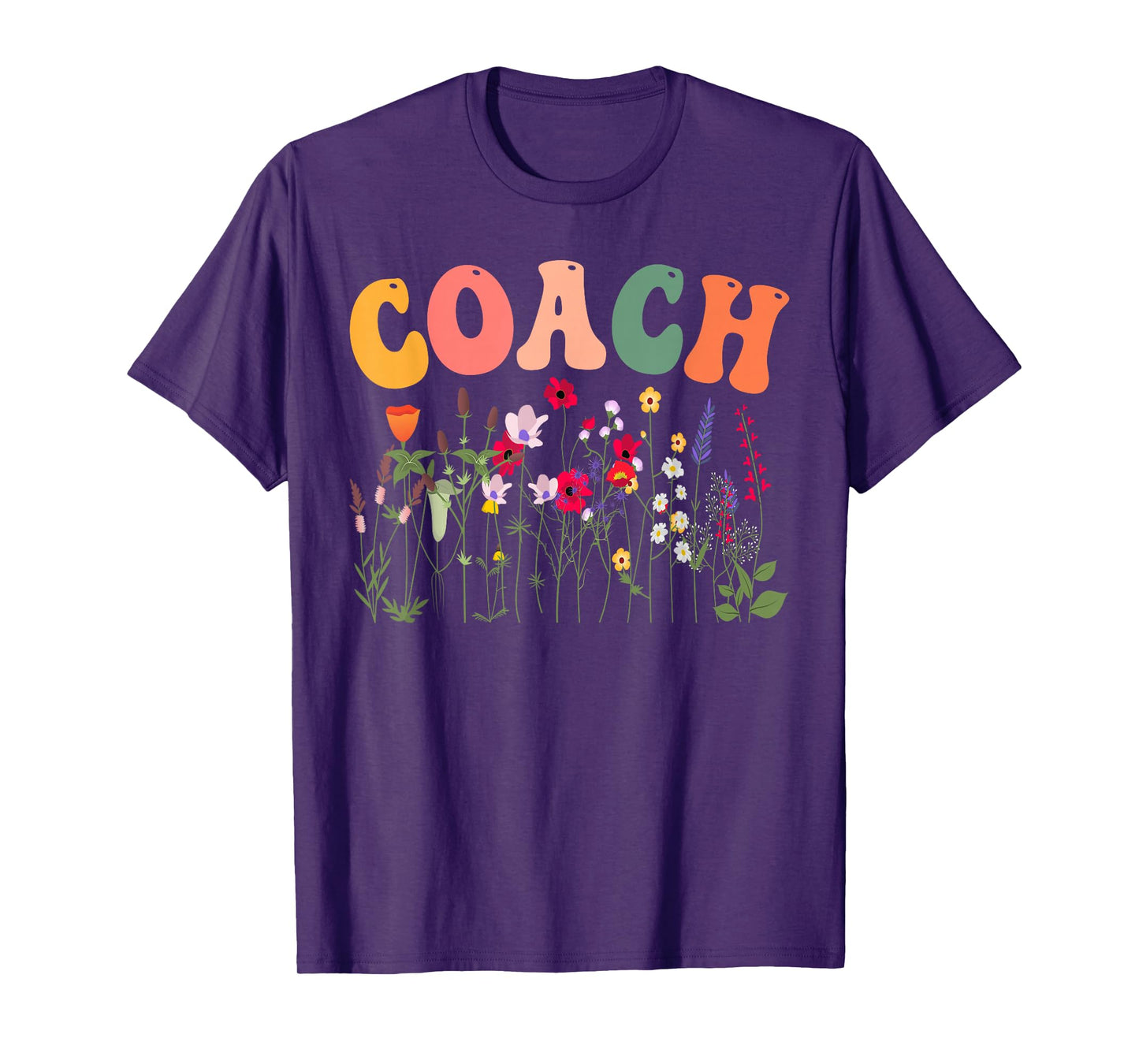 Retro Groovy Floral Coach Wildflower Tees for Women T-Shirt