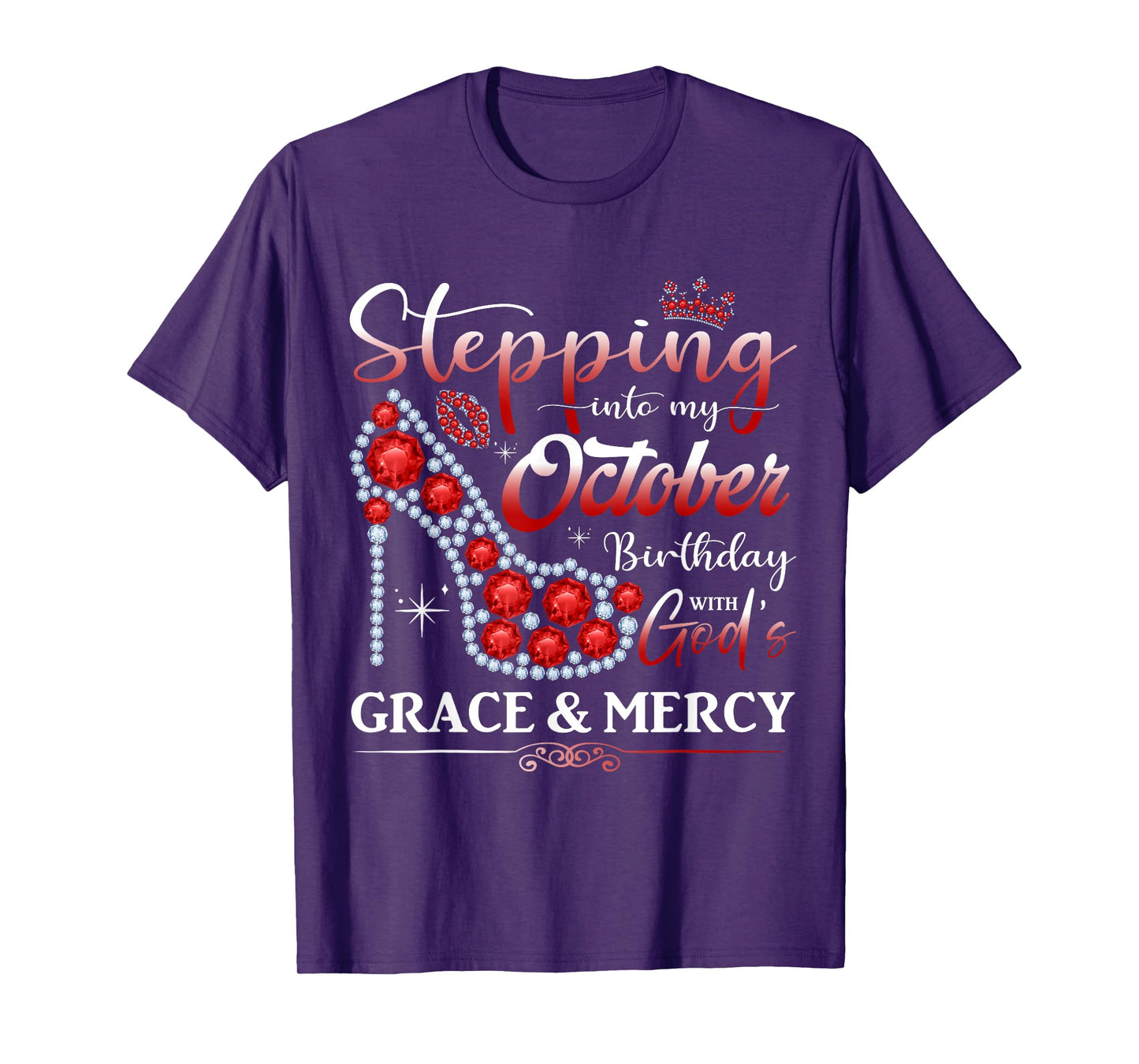 Stepping into My October Birthday Women Girls Ladies Funny T-Shirt