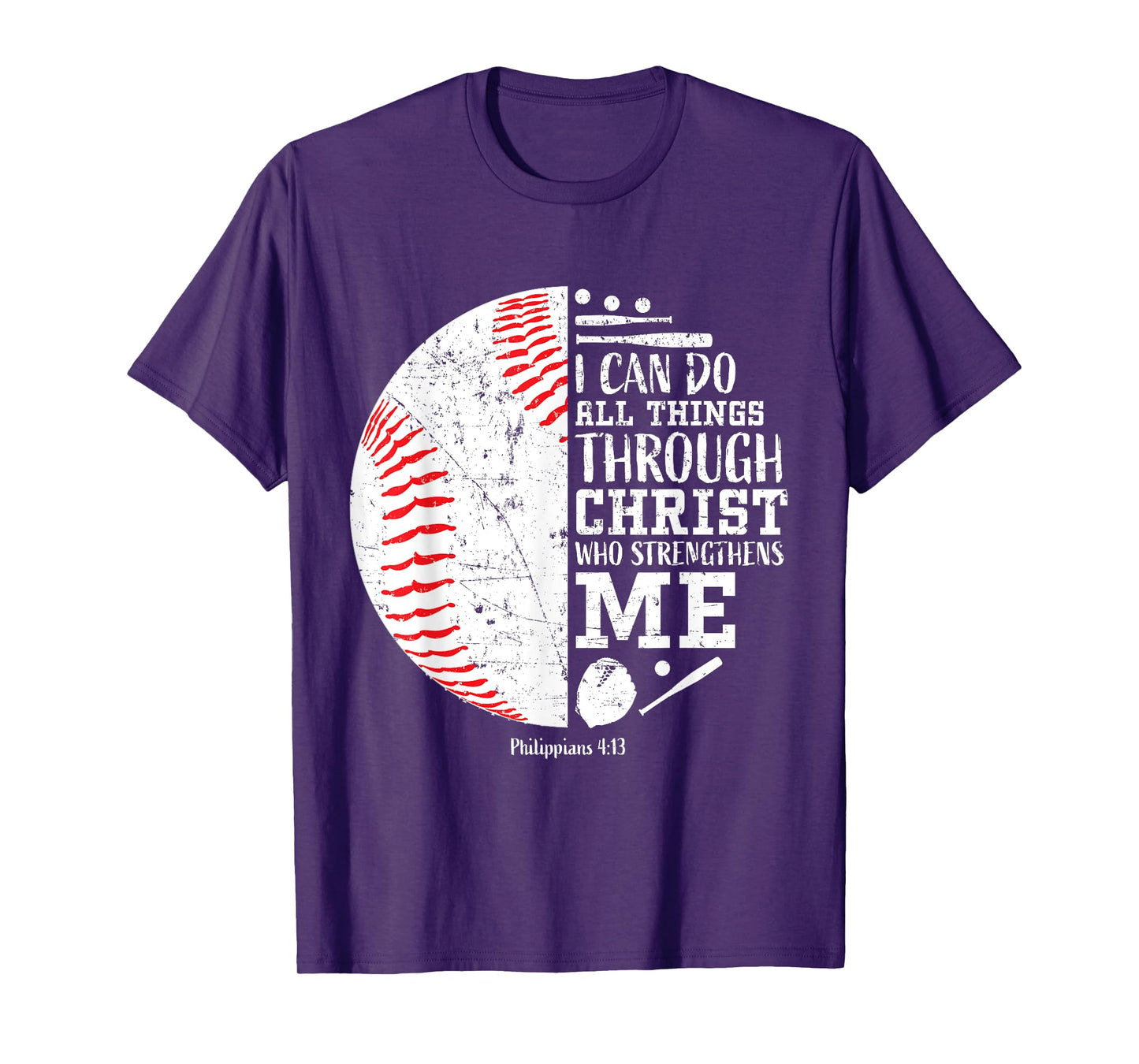 Christian Baseball I Can Do All Things Religious Verse Gifts T-Shirt