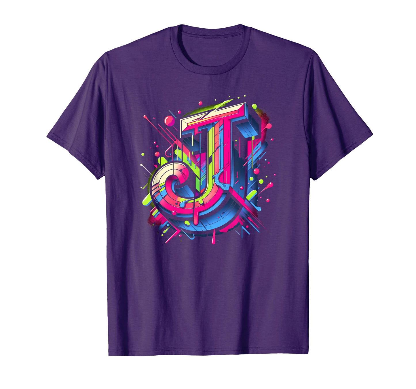 Initial Name Letter J Alphabet In Graffiti Art Style T-Shirt