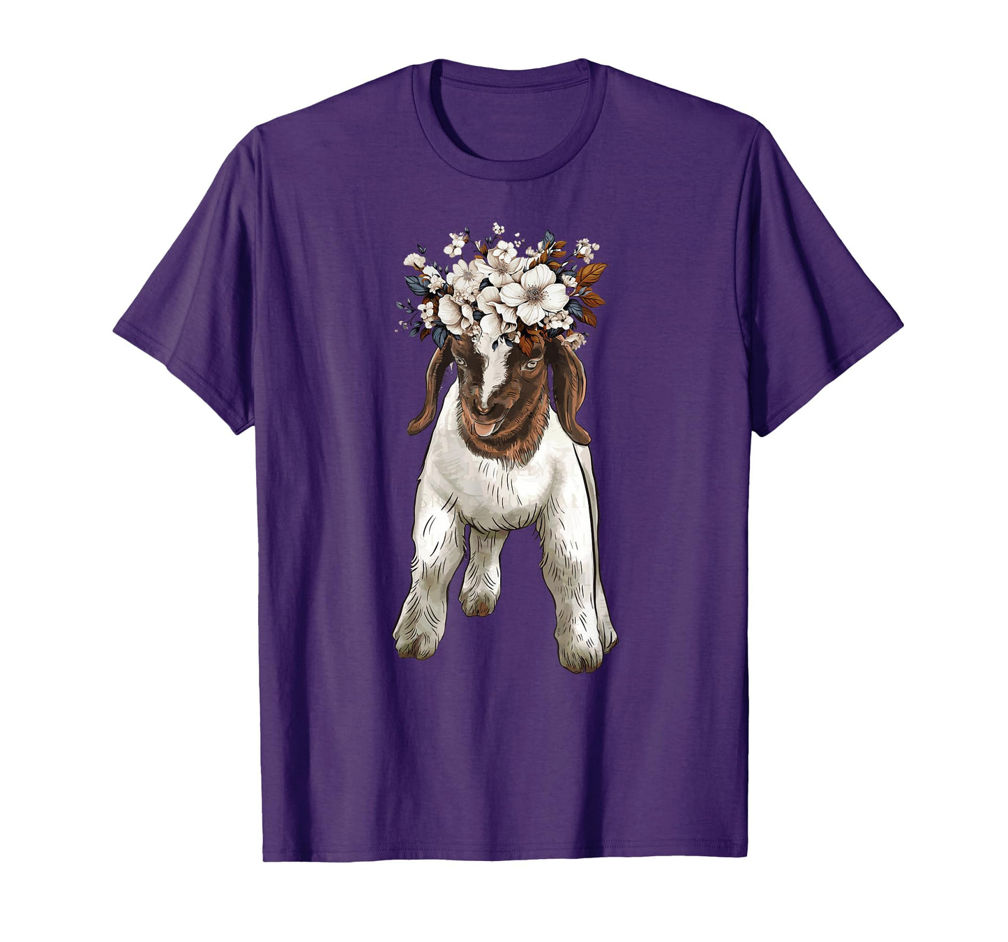Boer goat with flower, show boer baby goat T-Shirt