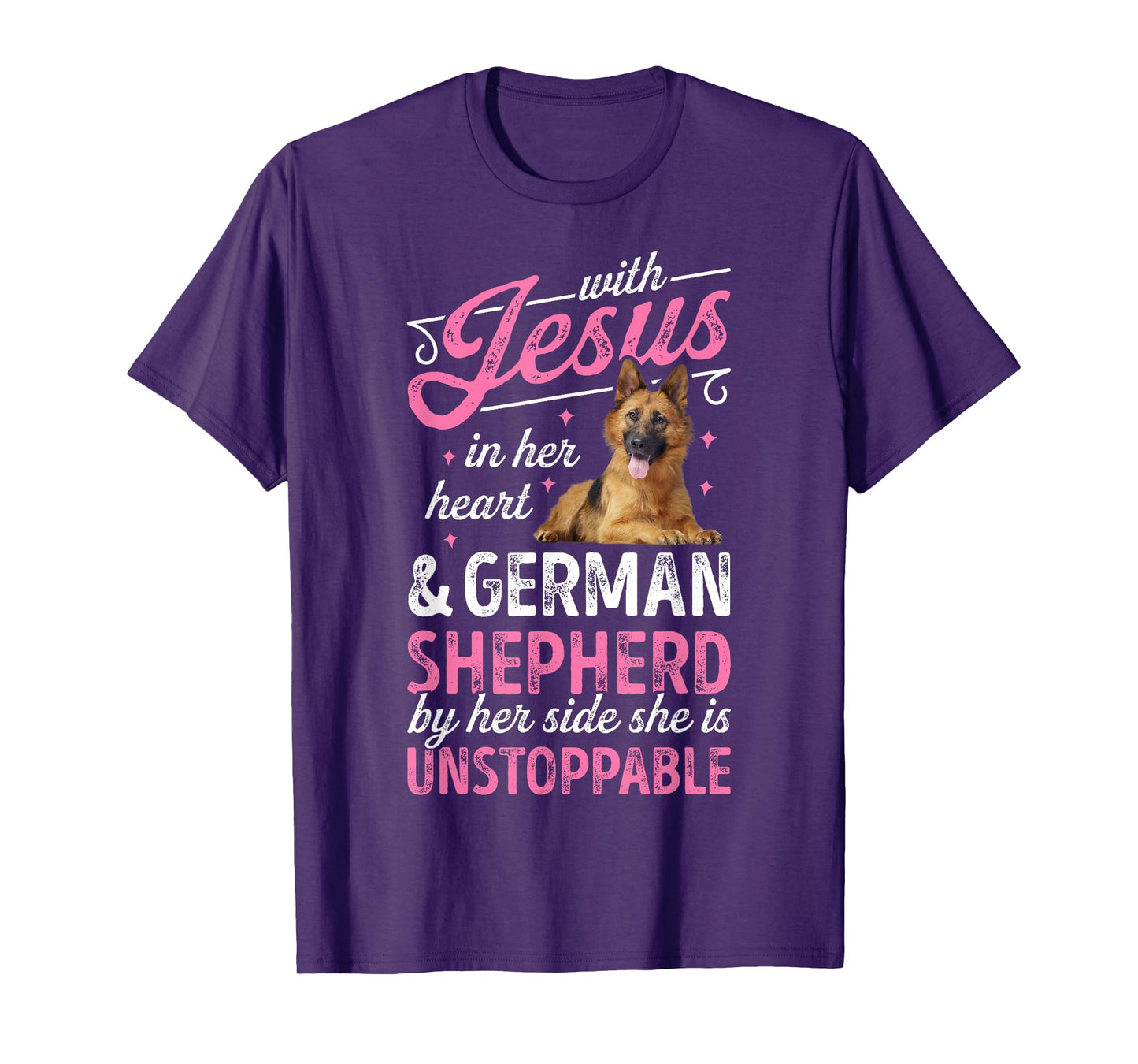 With Jesus In Her Heart And German Shepherd T shirt Women T-Shirt