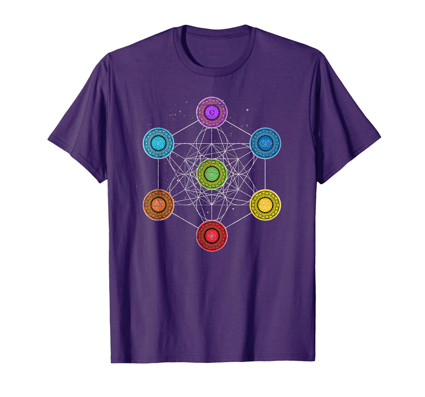 Sacred Geometry Metatrons Cube 7 Chakras - Psychedelic Shirt T-Shirt